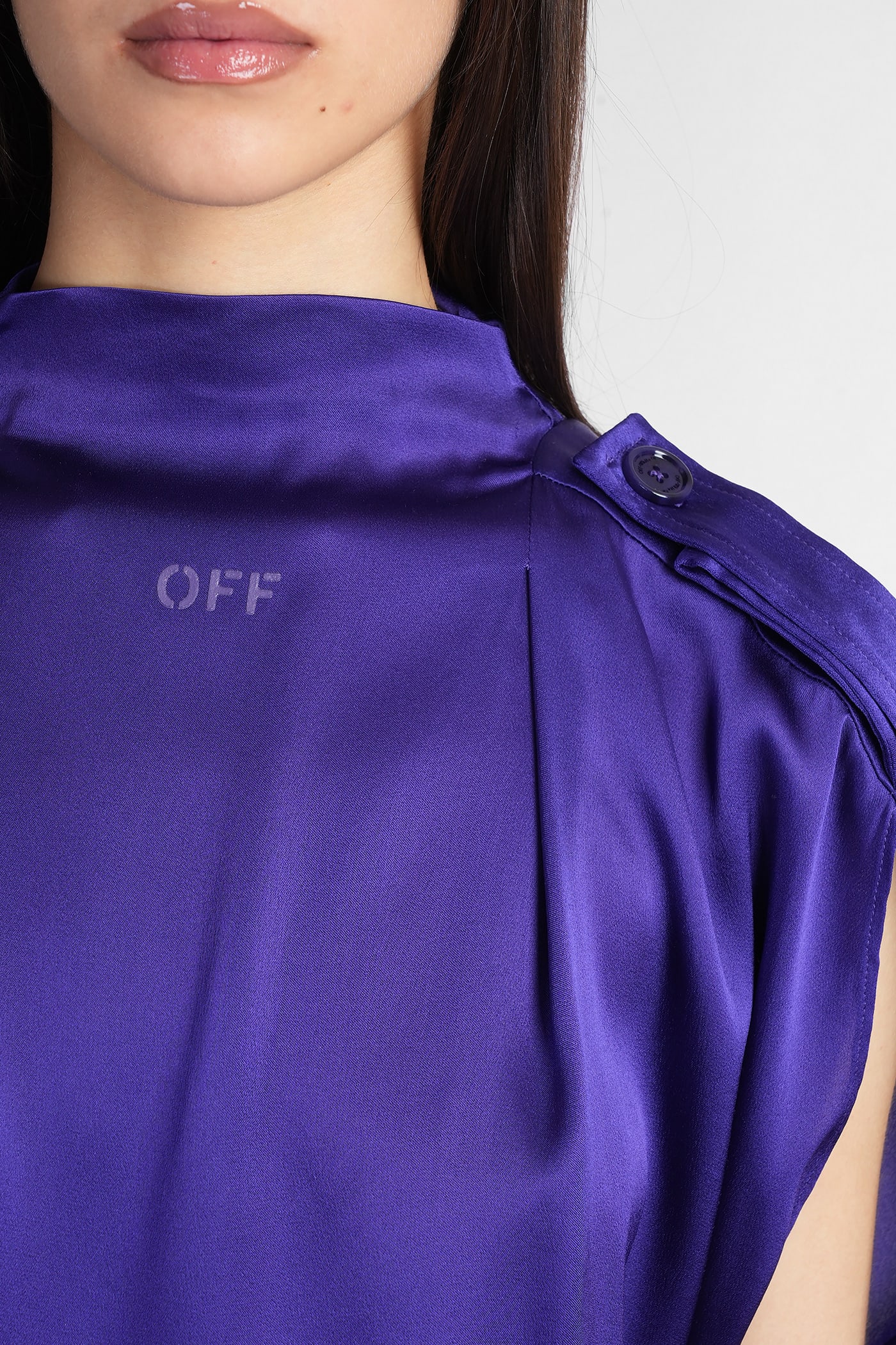 Off-white Logo-embroidered Blouse In Viola
