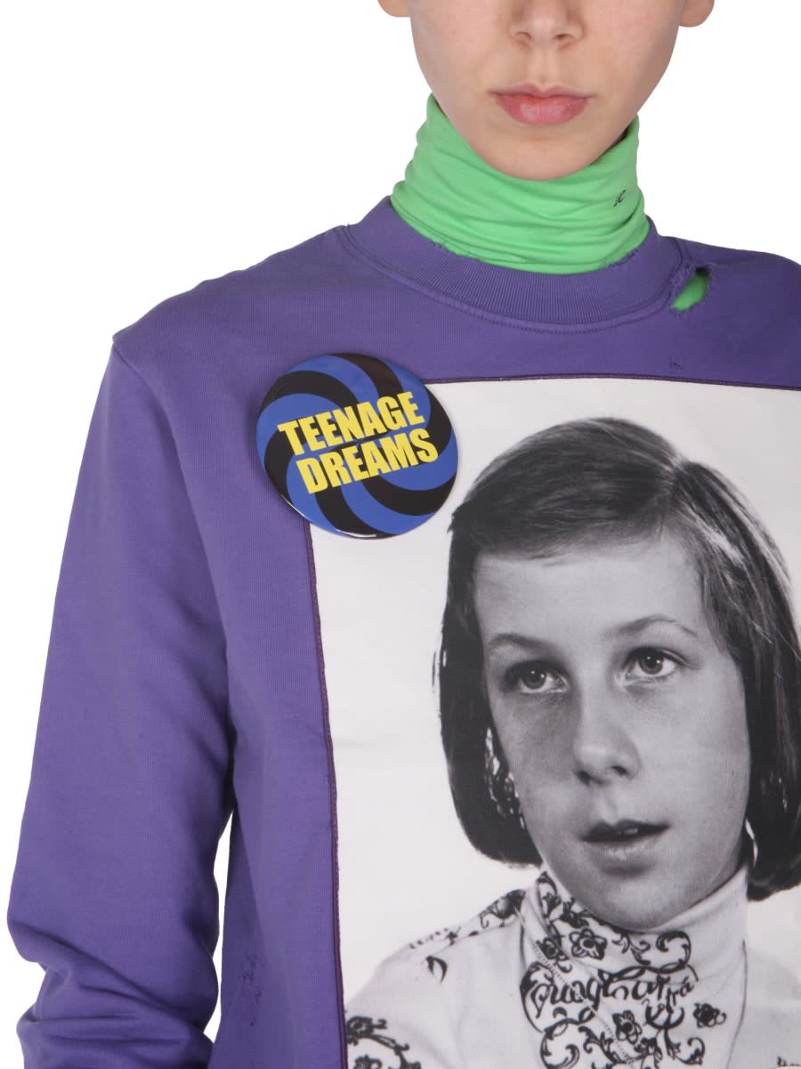 Shop Raf Simons Teenage Dreams Sweatshirt In Purple