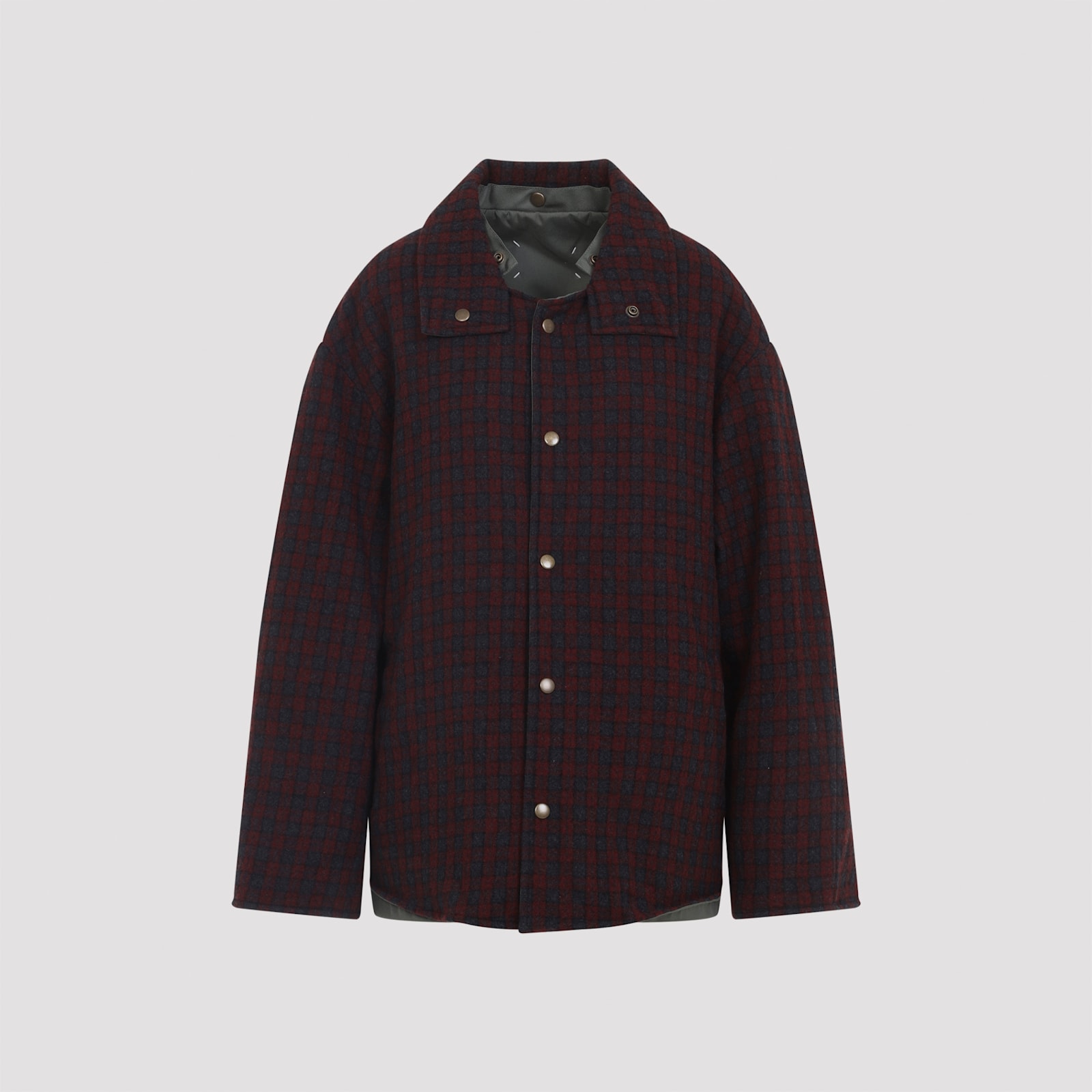 Maison Margiela Checkered Pattern Long Sleeve Jacket In Black