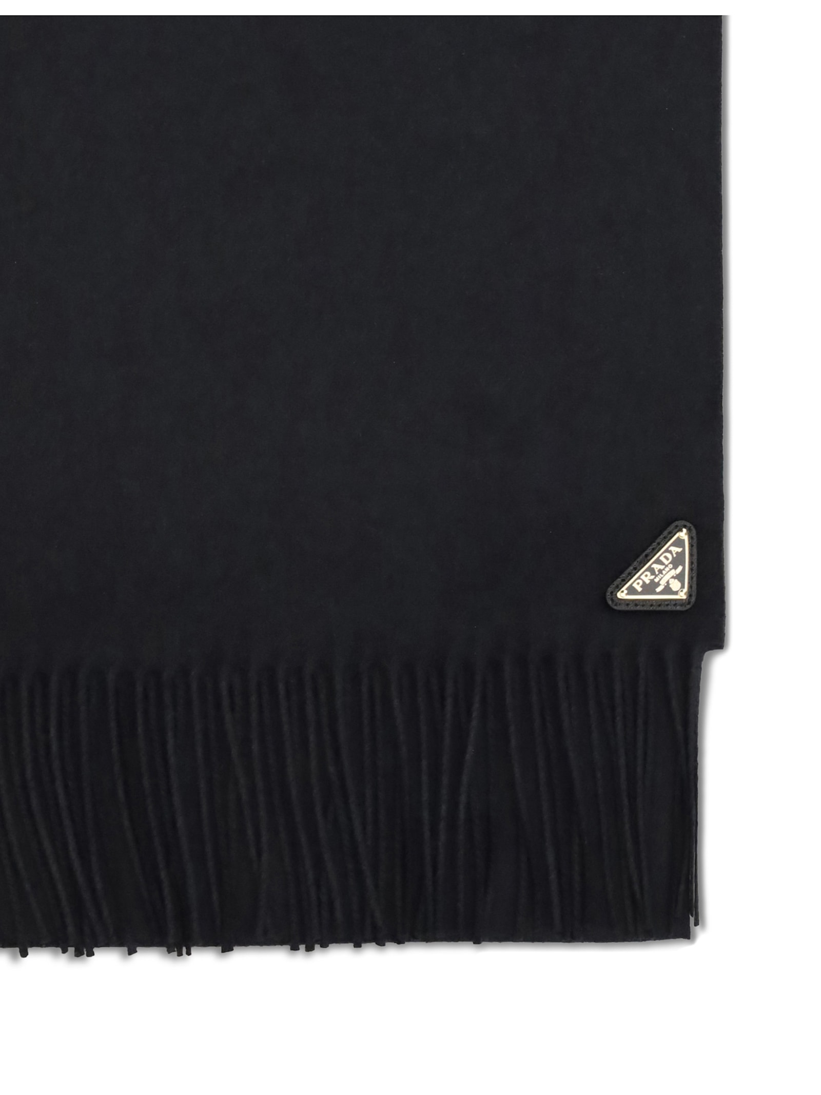 Prada Silk And Cashmere Scarf In Black
