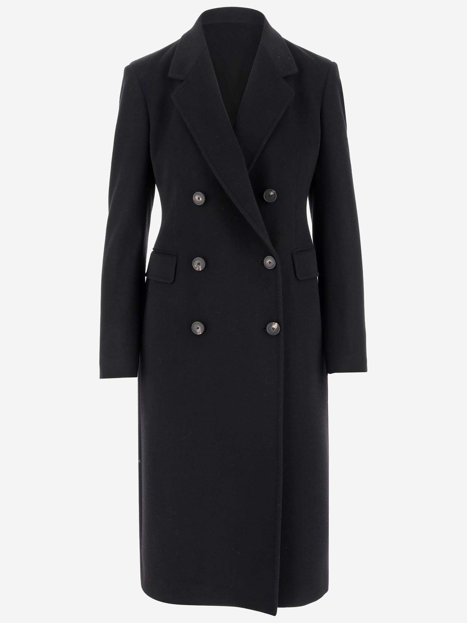 Shop Tagliatore Wool And Cashmere Double-breasted Coat In Black