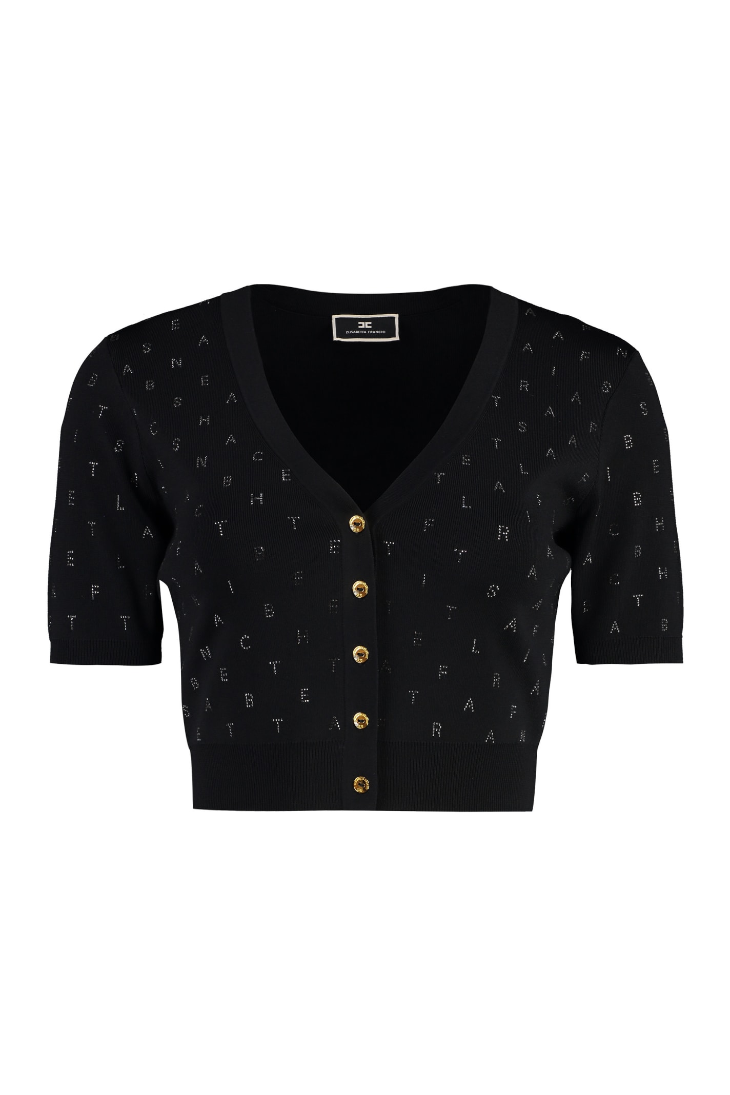 Shop Elisabetta Franchi Viscose-blend Cardigan In Black