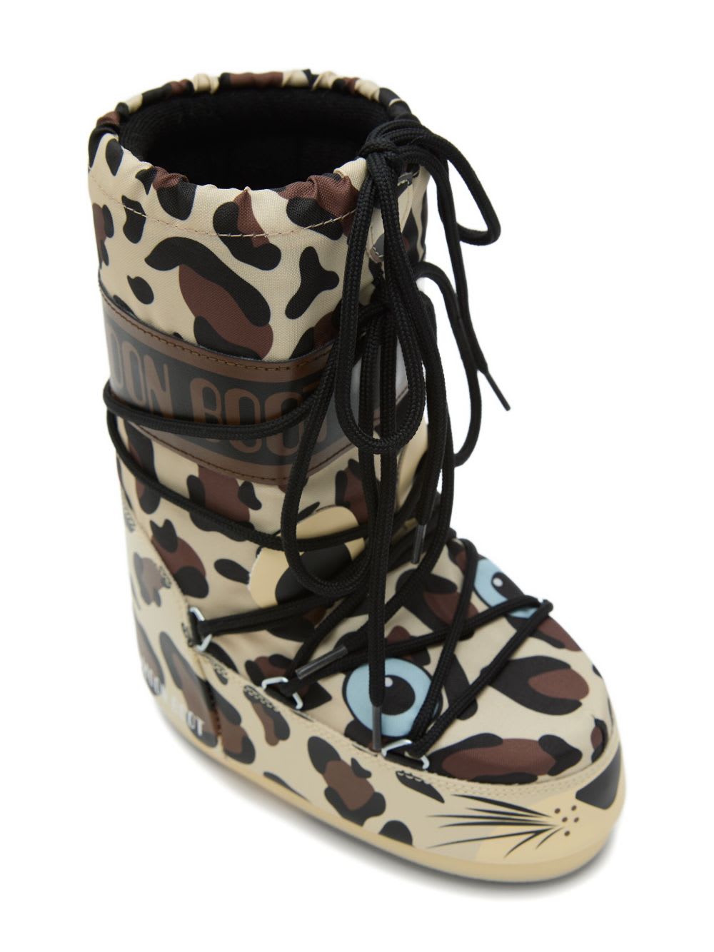 Moon Boot Brown For Kids With Animalier Pattern In Brown