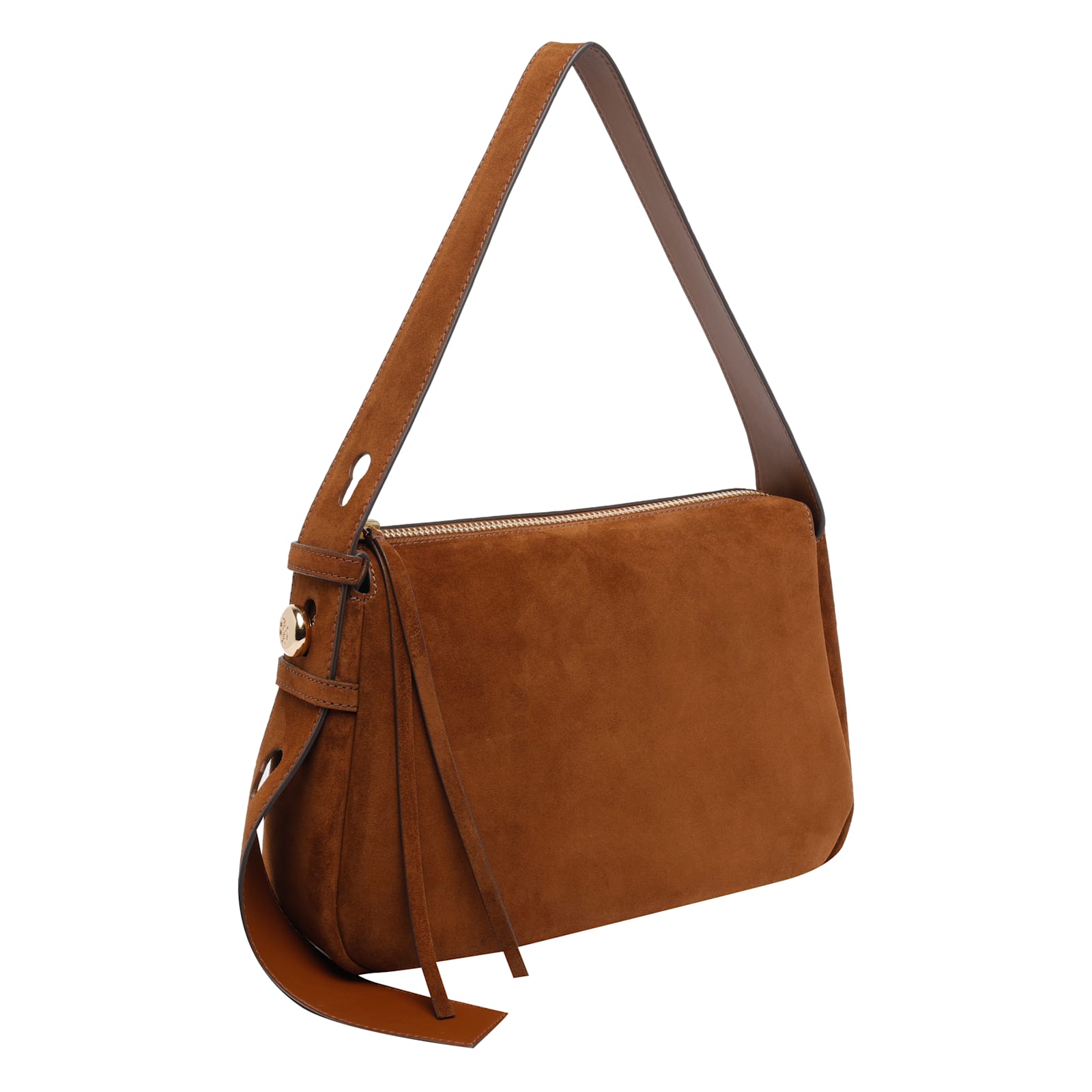 Tory Burch Romy Suede Shoulder Bag In Brown