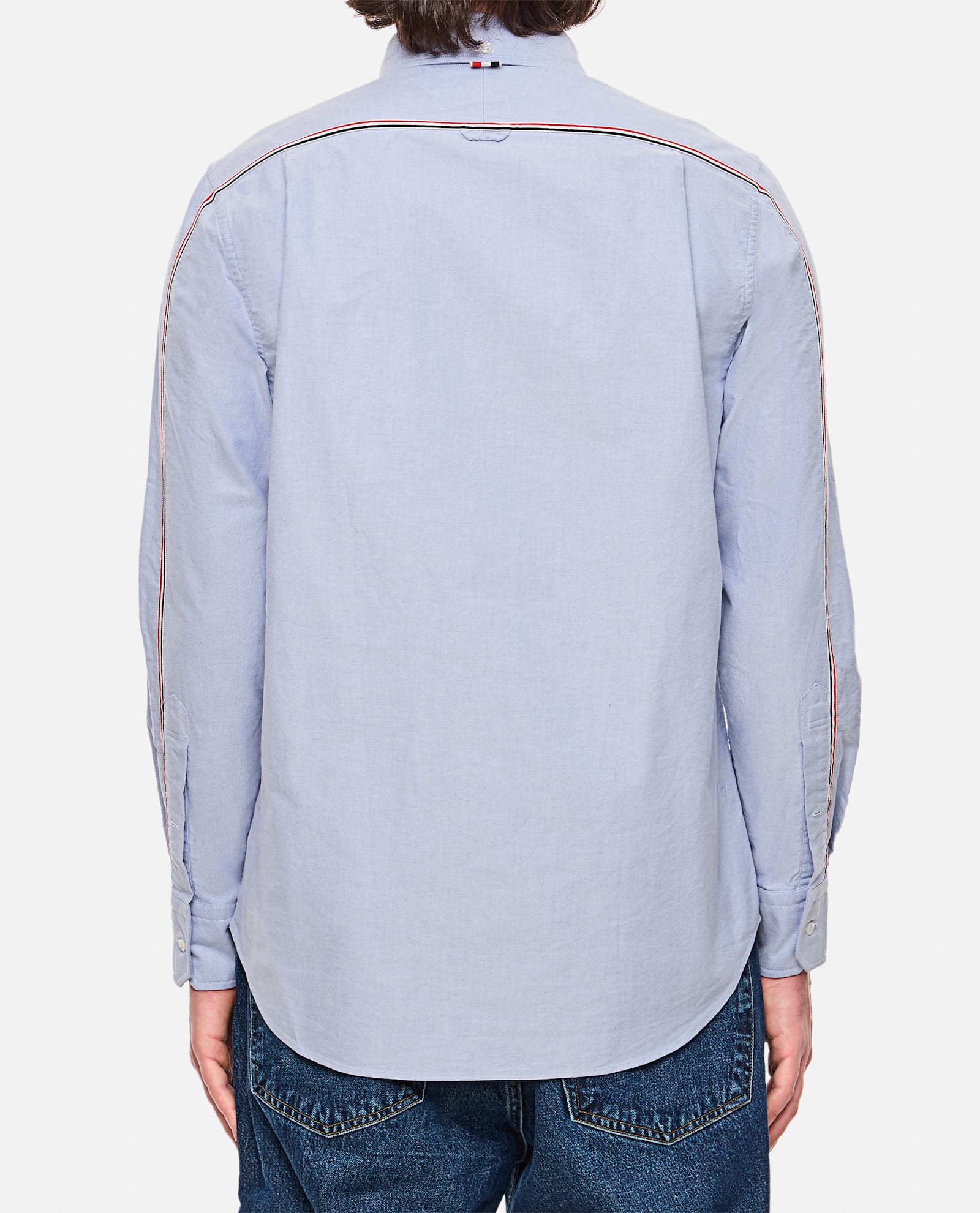 Thom Browne 'oxford Signature Striped Shirt In In Clear Blue