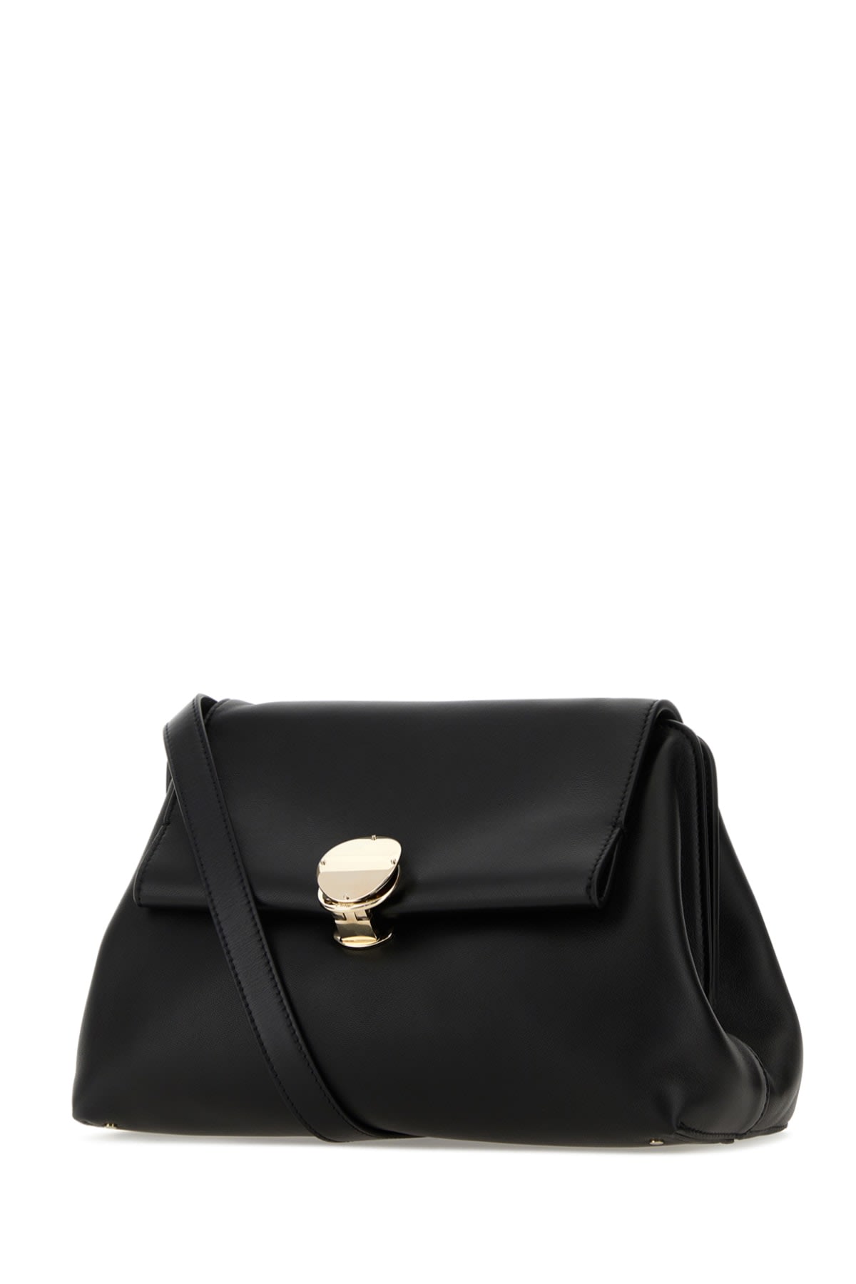 Chloé Penelope Leather-trimmed Velvet Clutch In Black