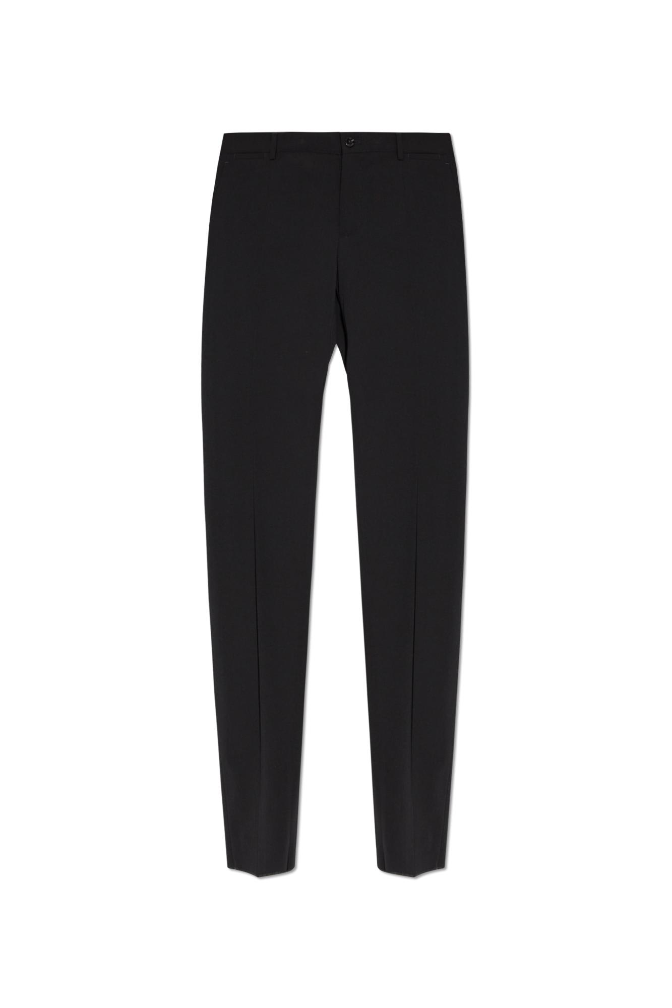 Shop Dolce & Gabbana Woolen Pants In Black