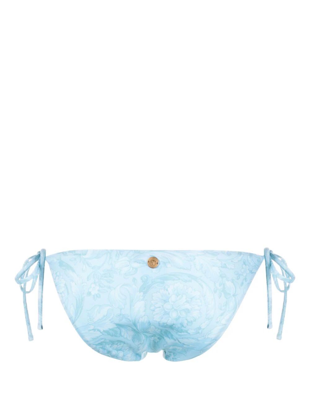 Shop Versace Swim Slip Lycra Vita Recycled Barocco Ss92 All Over In Pale Blue