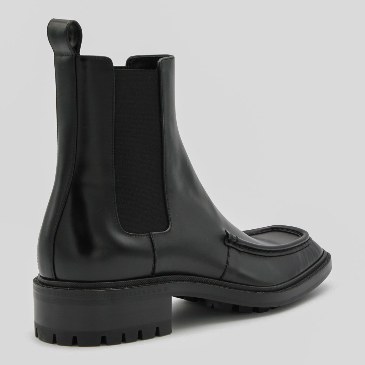Saint Laurent Black Leather Boots In Black