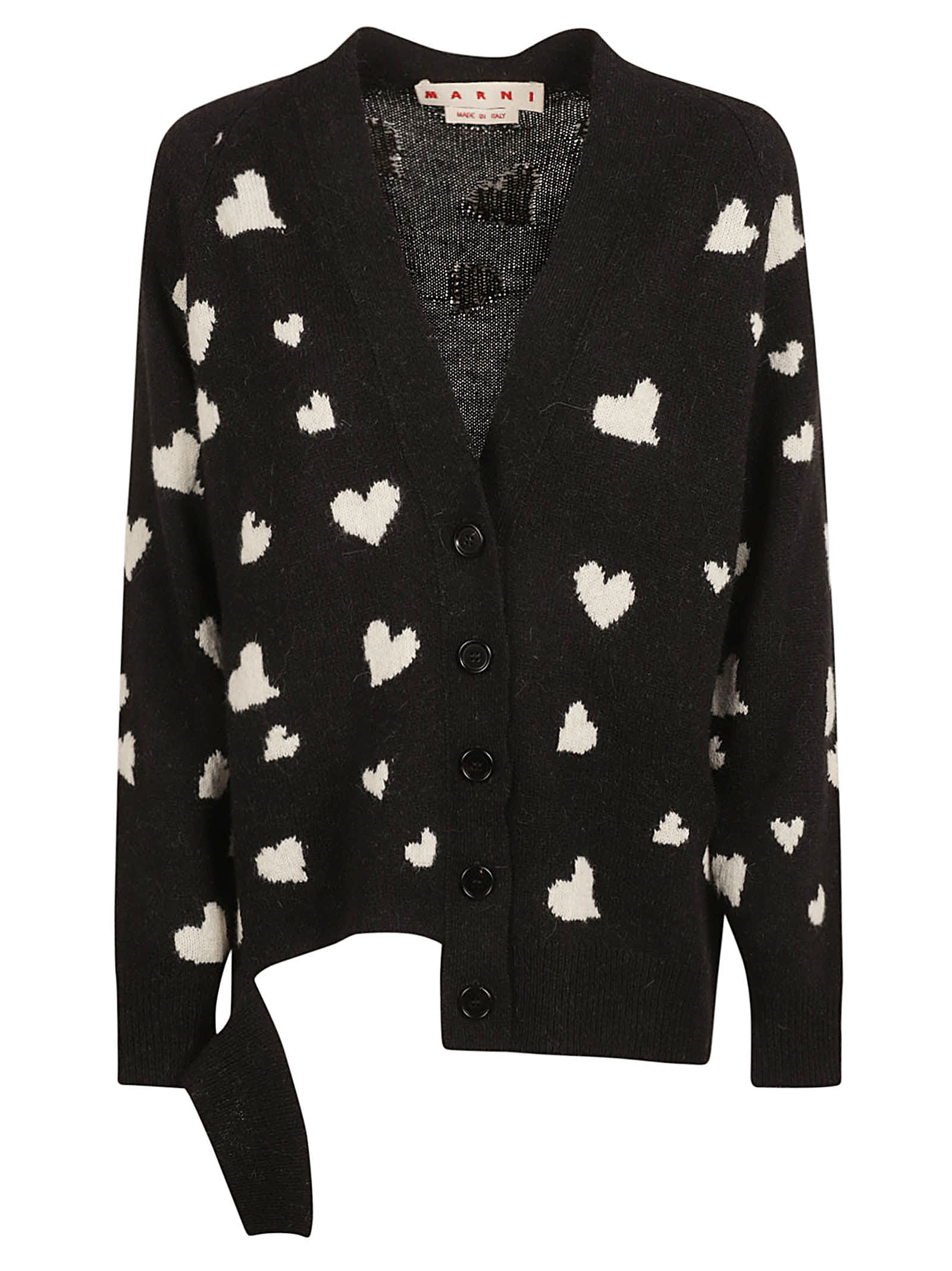 Shop Marni Bunch Of Hearts Cardigan In Black