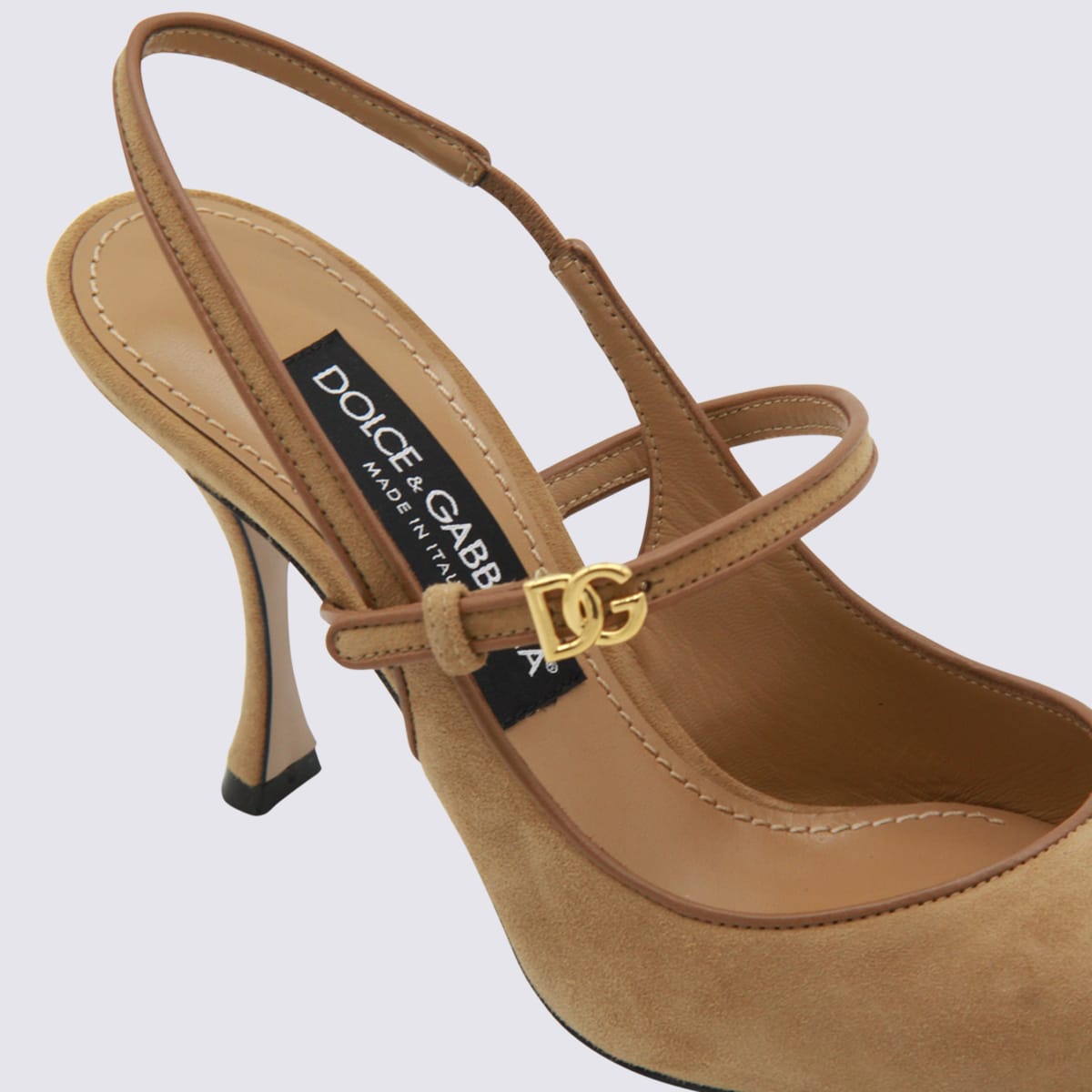 Dolce & Gabbana Stiletto Heel Slingback Pumps In Neutral