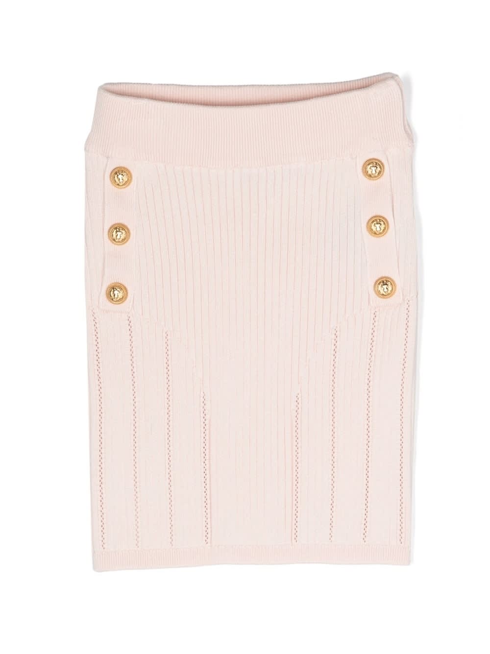 Balmain Kids' Skirt With Application In Pink
