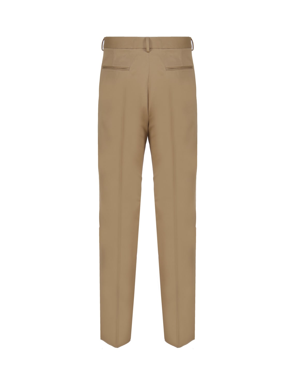 Shop Valentino Cotton Gabardine Trousers In Beige