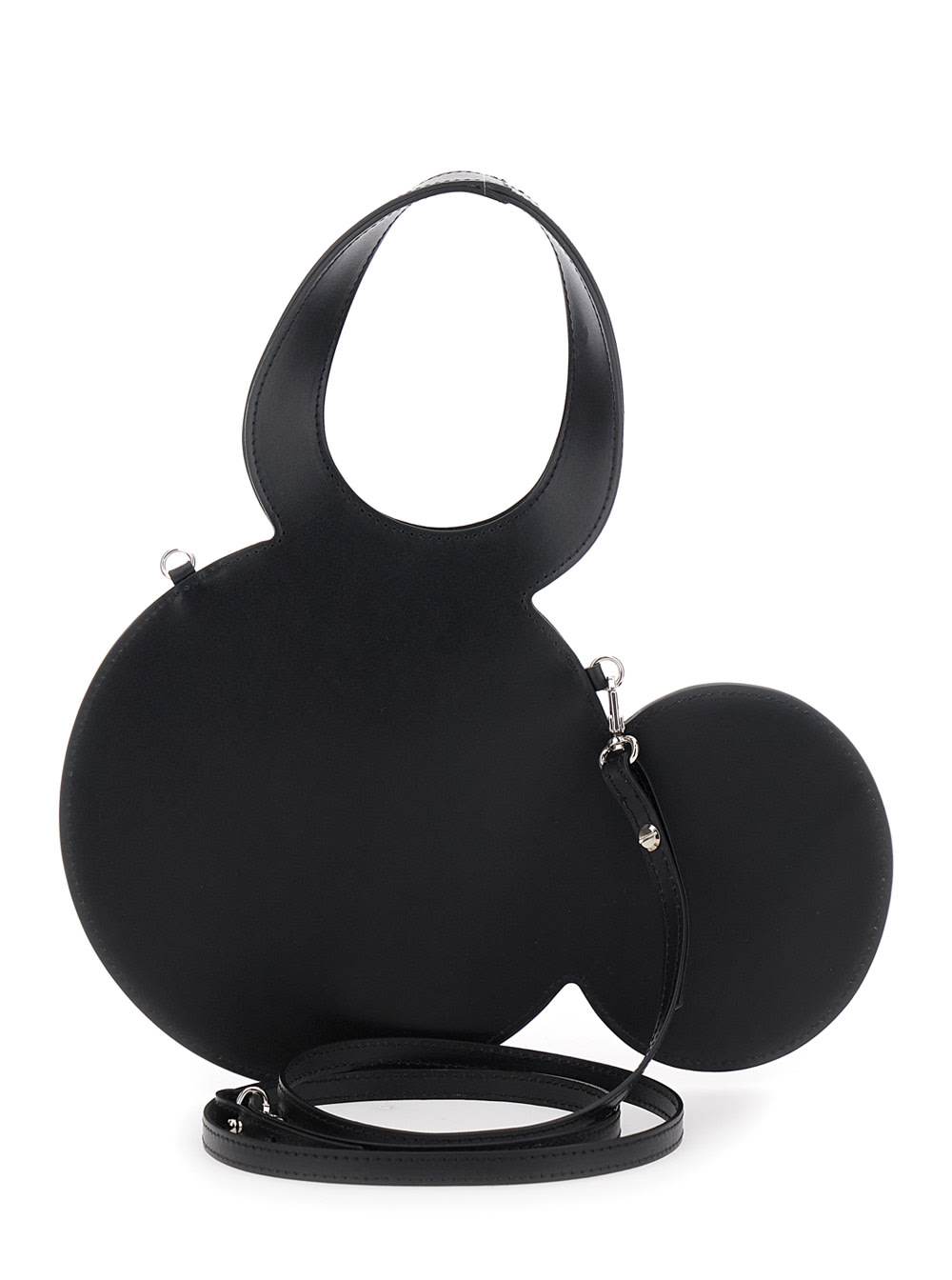 COPERNI MICKEY BLACK CROSSBODY BAG WITH ADJUSTABLE AND REMOVABLE SHOULDER STRAP AND LOGO LETTERING ON THE FR