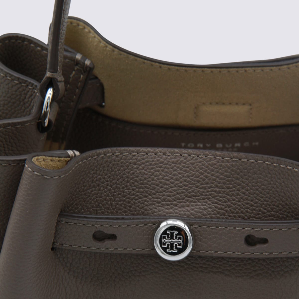 Tory Burch Small Romy Leather Bucket Bag In Brown