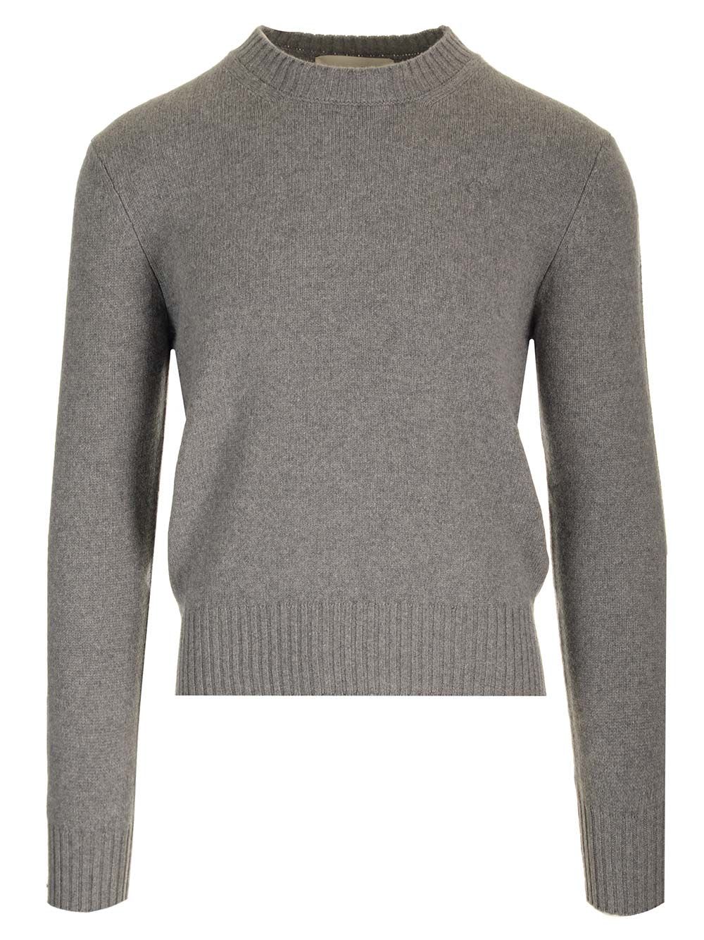 Shop Ami Alexandre Mattiussi Grey Cashmere Sweater