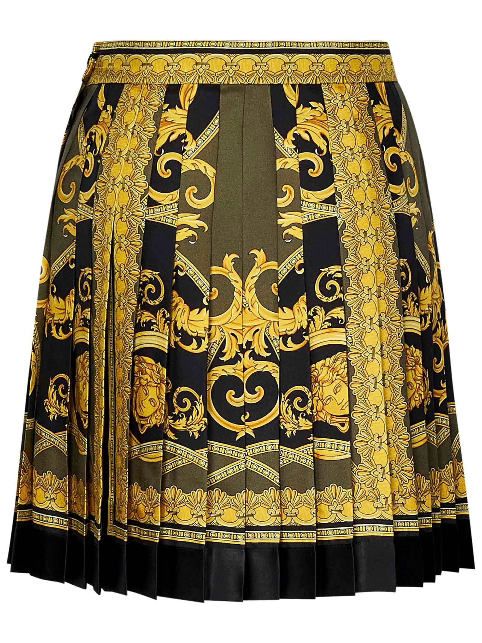 Shop Versace La Coupe Des Dieux Skirt In Black