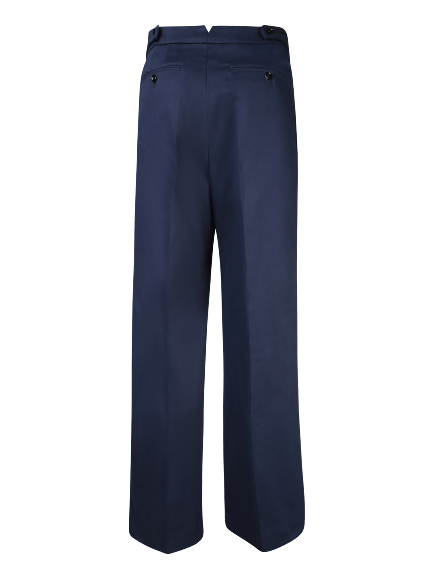 Shop Ami Alexandre Mattiussi Blue Wool Wide Pants