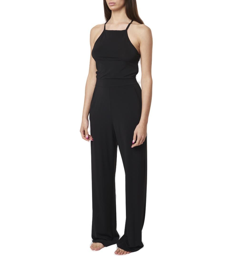 Shop Max Mara Straight Leg Sleeveless Jumpsuit In Black