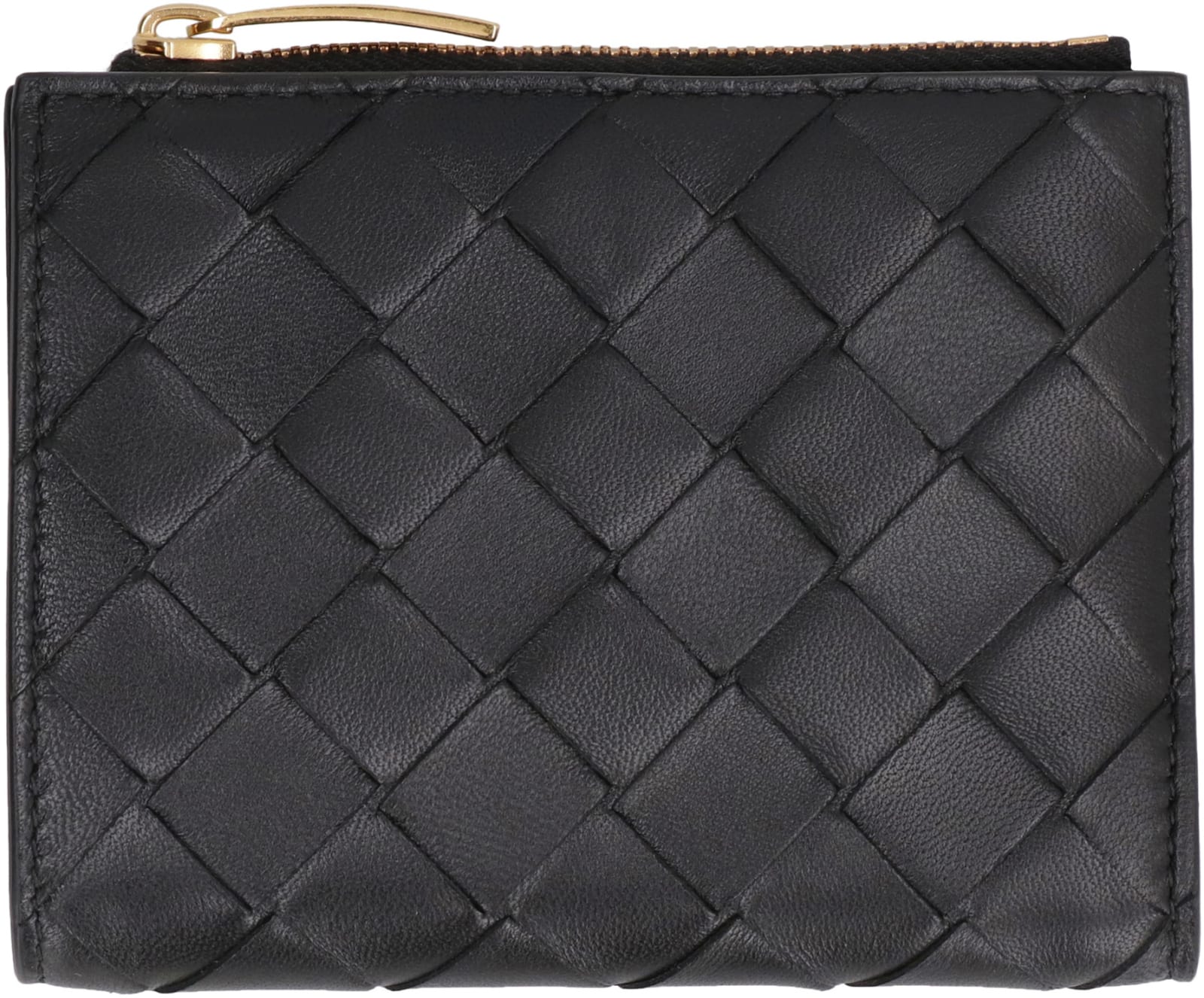 Shop Bottega Veneta Intrecciato Bi-fold Wallet In Black