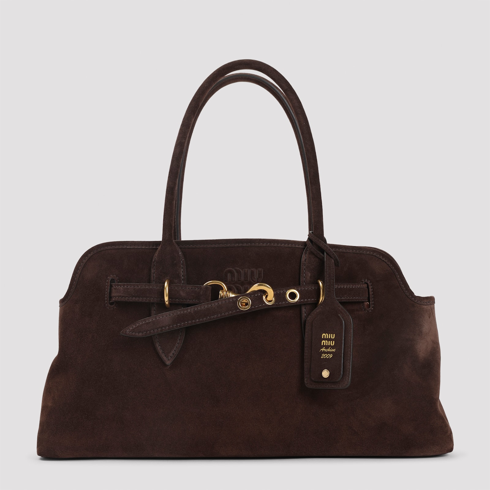 Miu Miu Dark Brown Aventure Shoulder Bag In Brown