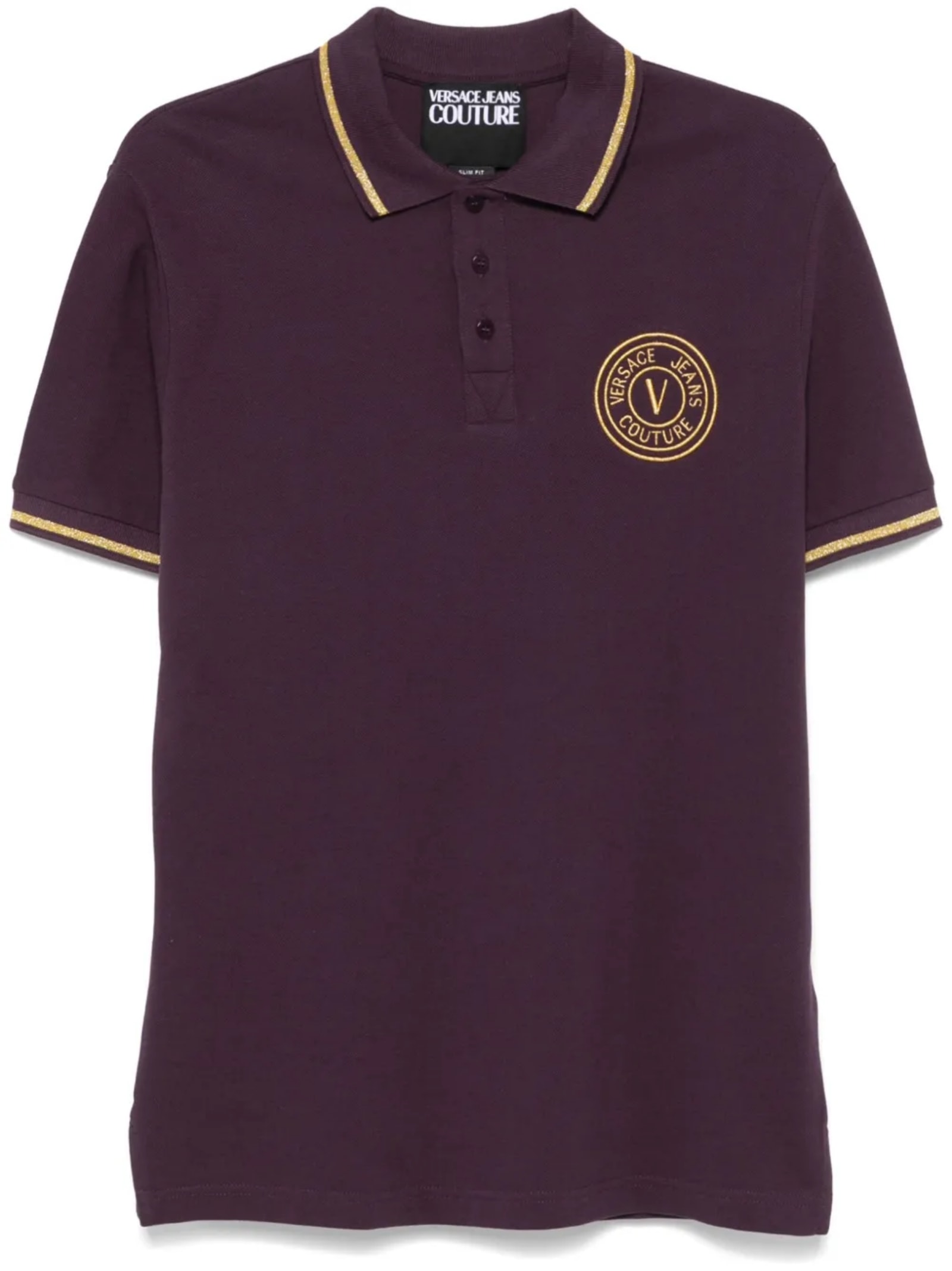 Shop Versace Jeans Couture Polo In Purple