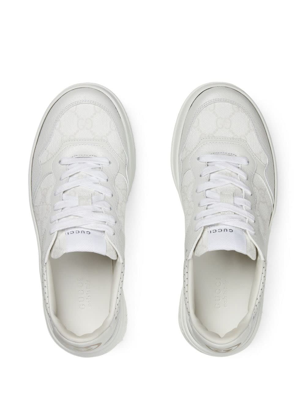 Gucci Chunky B Leather Sneakers In White