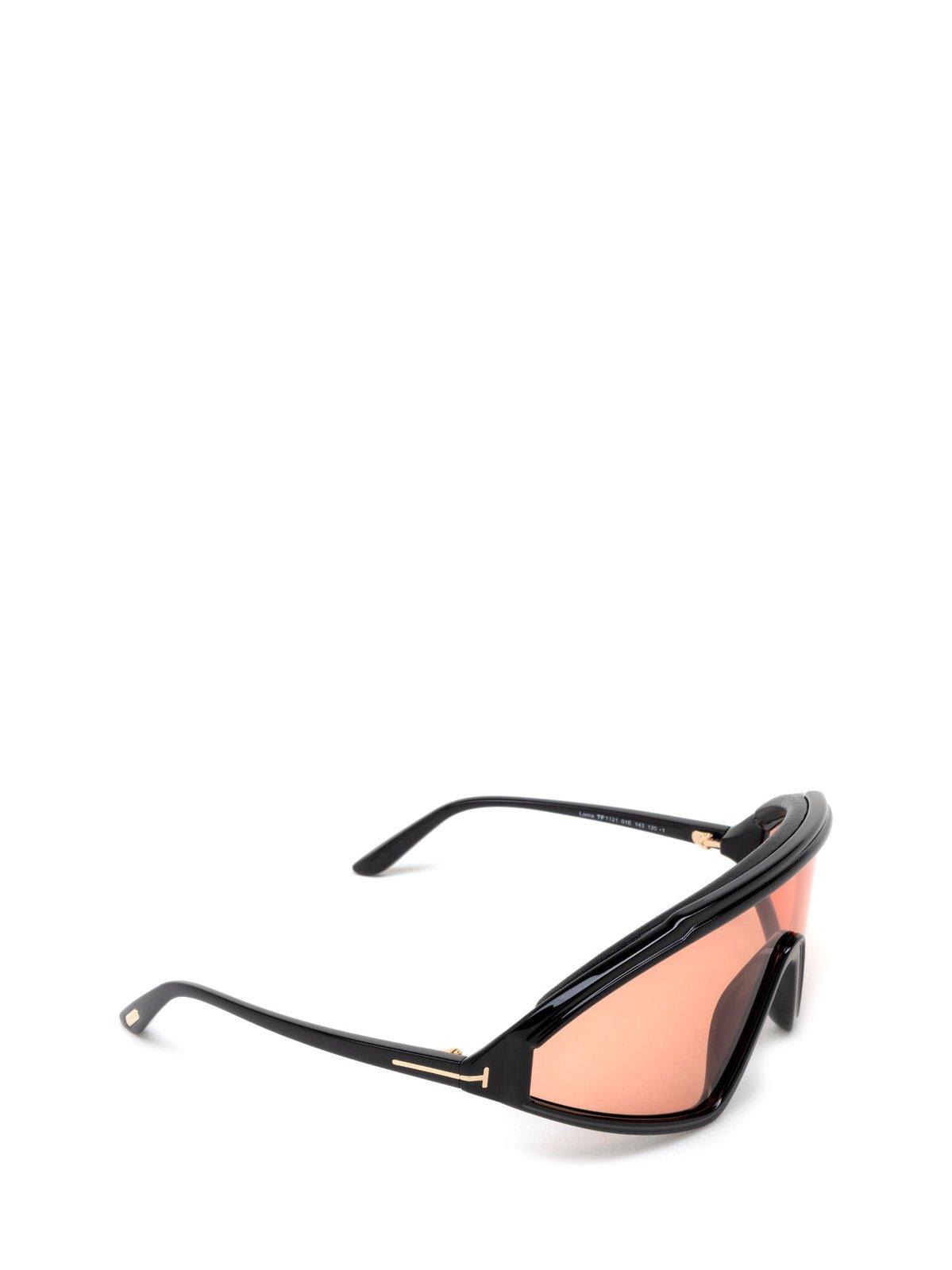 Shop Tom Ford Lorna Shield Frame Sunglasses In 01e