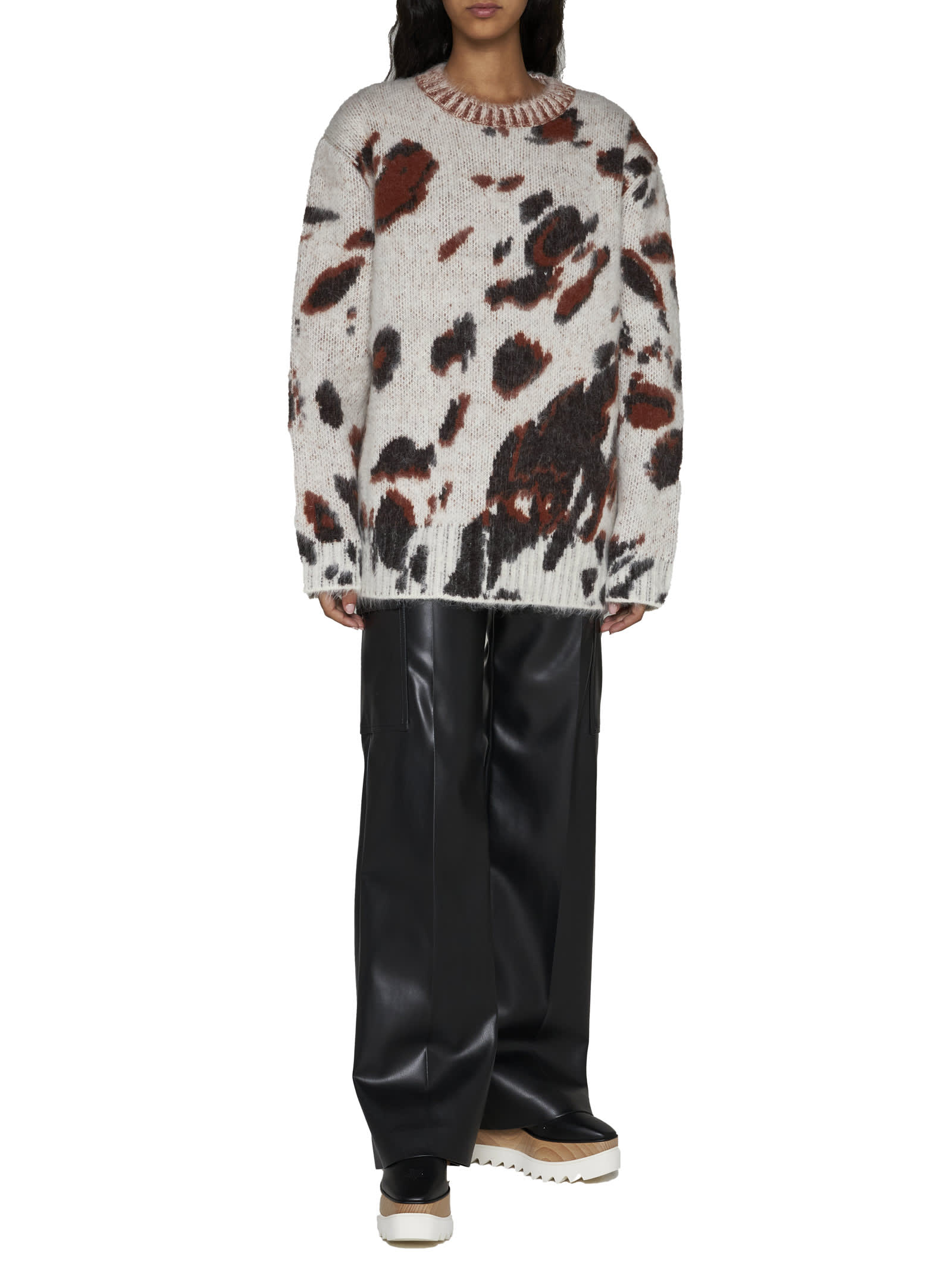 Stella Mccartney Stella Mc Cartney Appaloosa Jacquard Cape Sweater In Multicolor