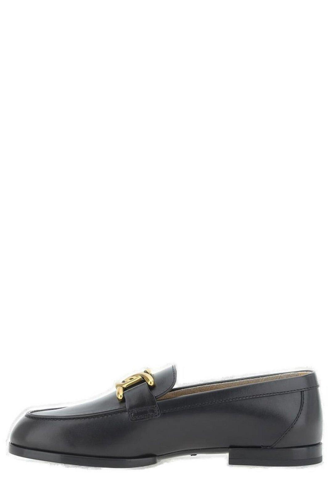 Shop Tod's Logo Plaque Slip-on Loafers In Black