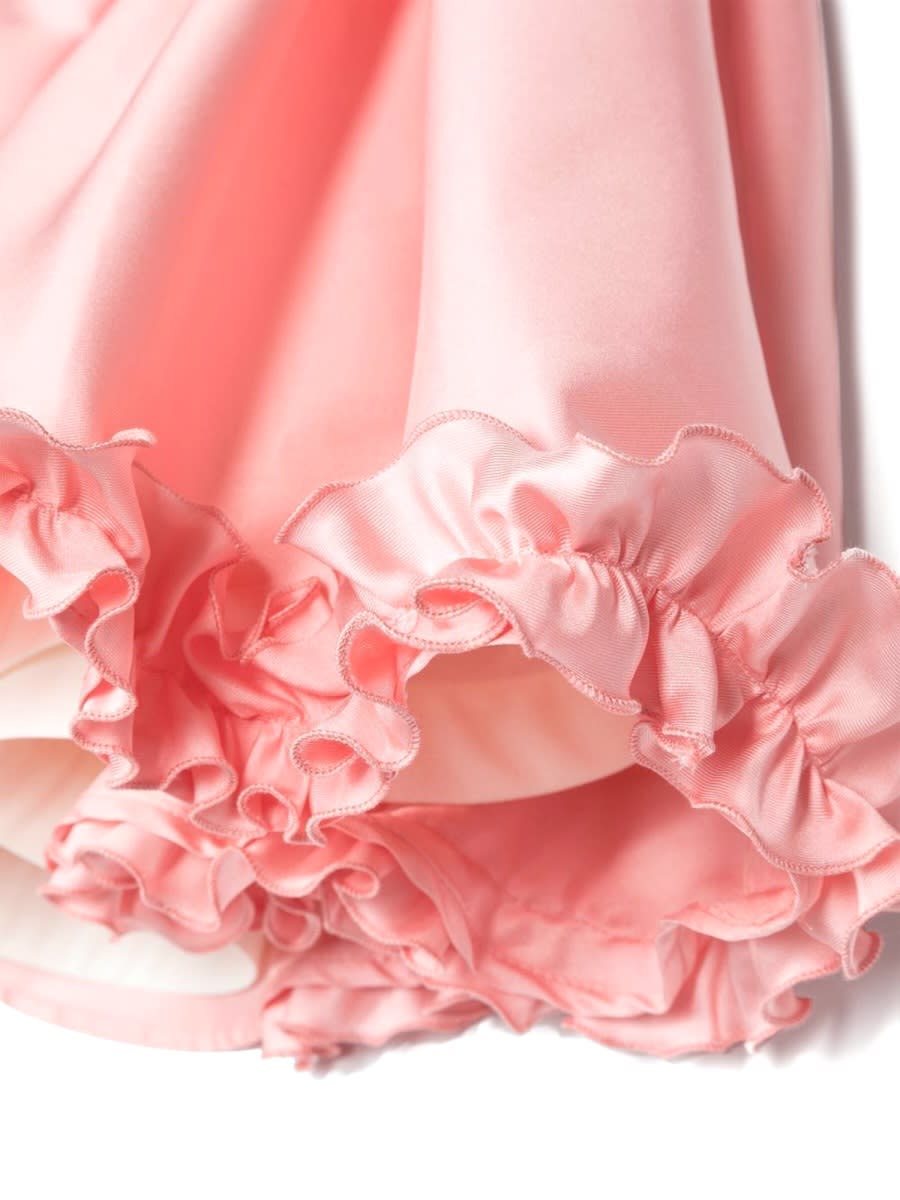 Mimisol Ruffled Satin Dress In Pink