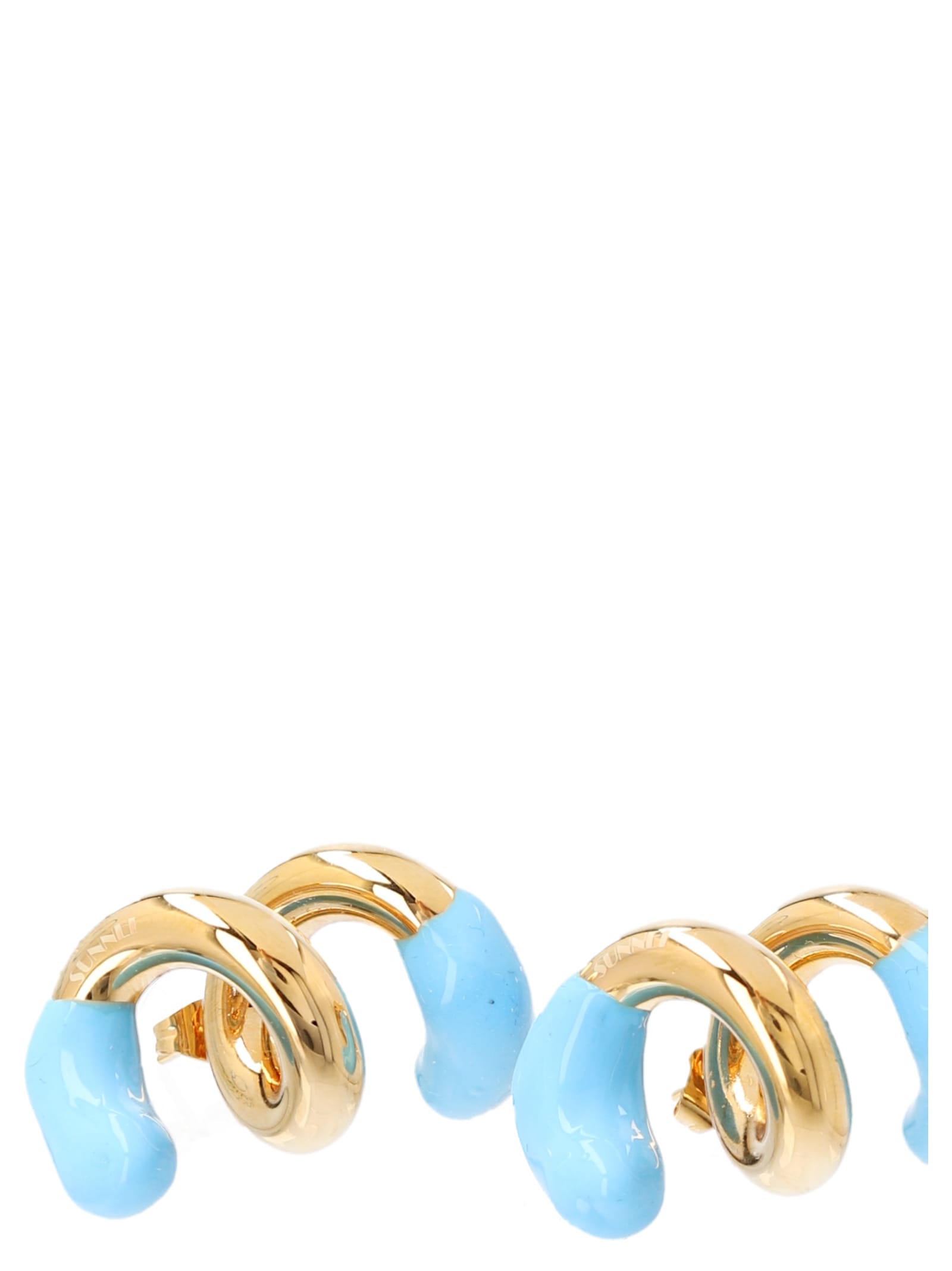 Shop Sunnei Fusillo Double Earrings In Multicolor
