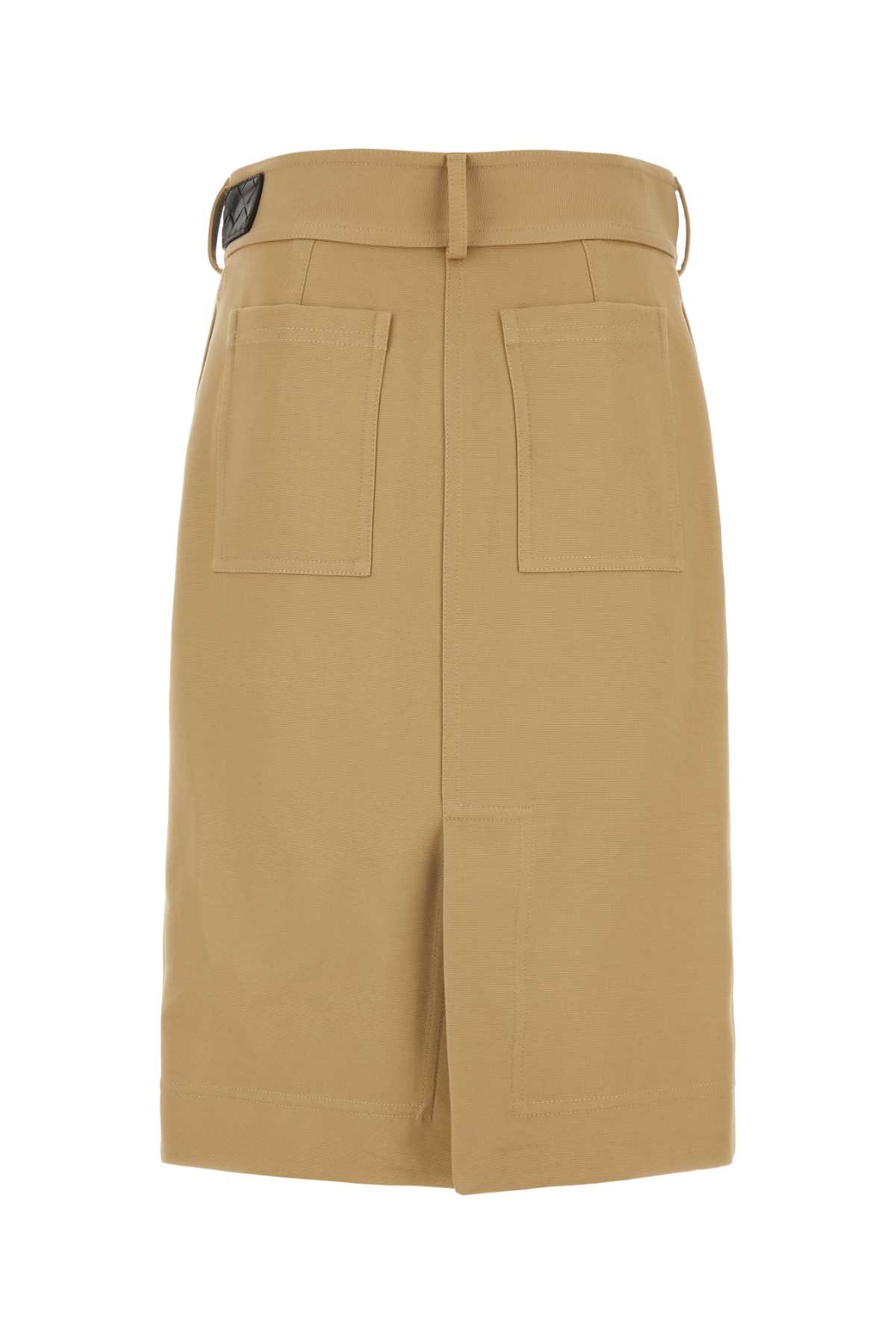 Shop Bottega Veneta Beige Cotton Skirt In Paleoak