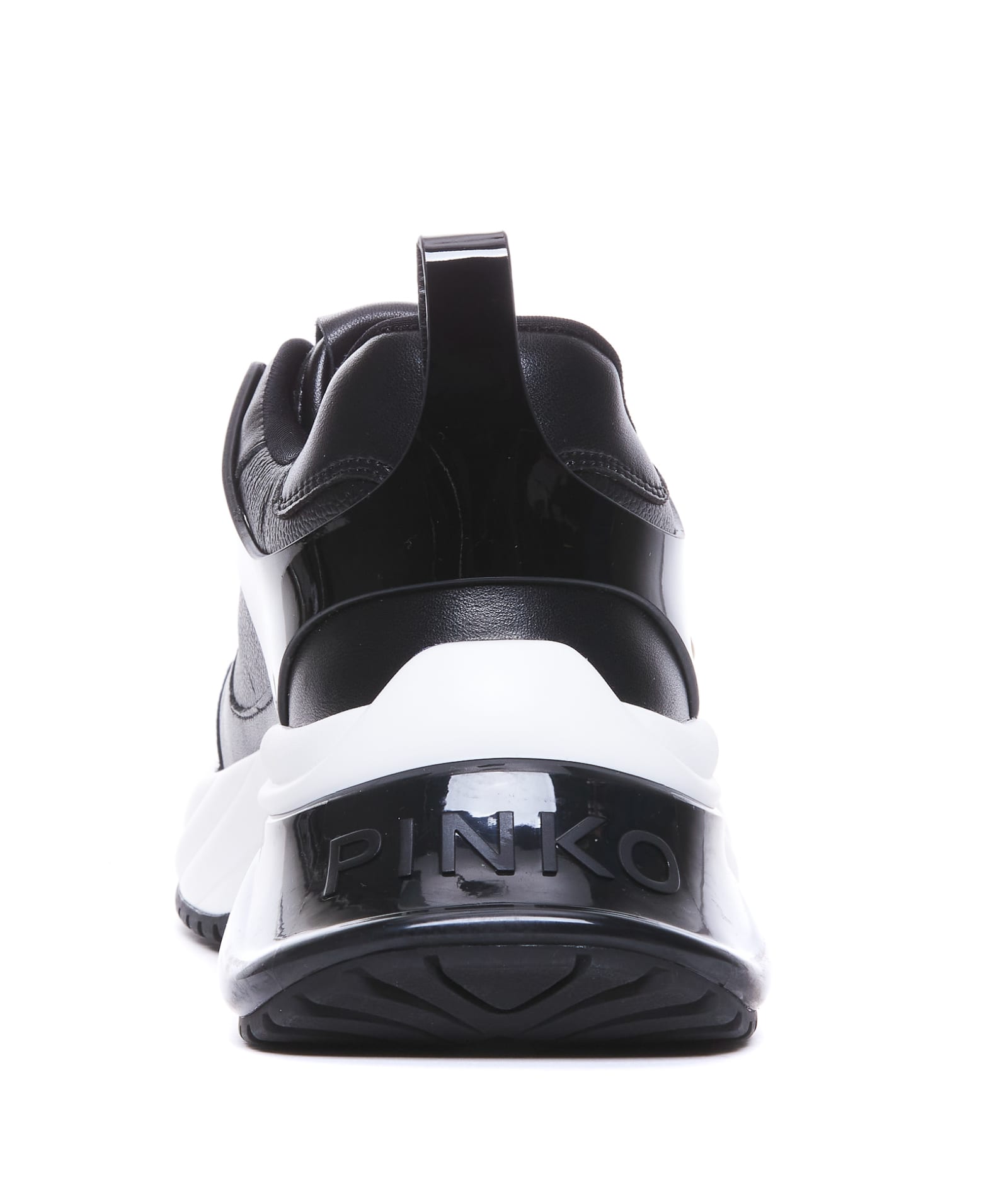 Pinko Sneakers Ariel Effet Cuir Avec Détails Finition Miroir In Black