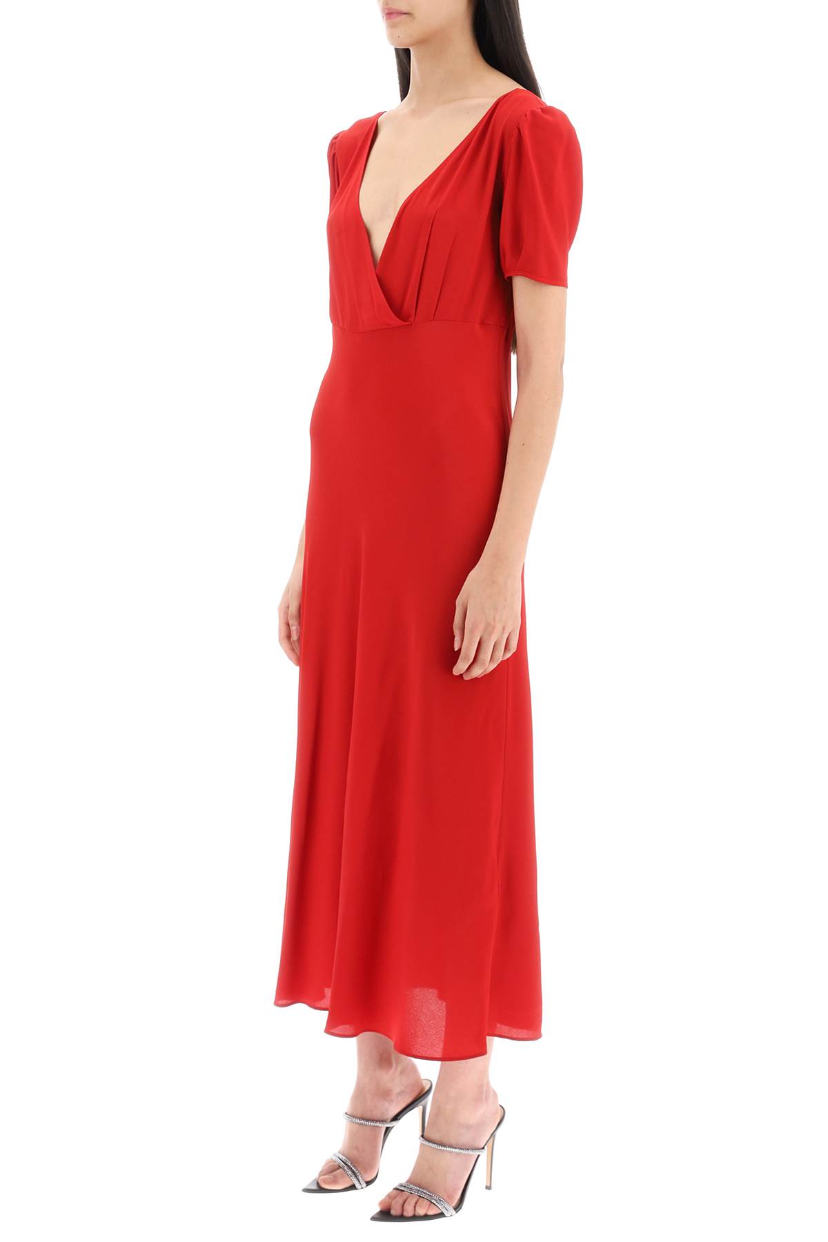 Shop N°21 Crepe Midi Dress In Rosso (red)