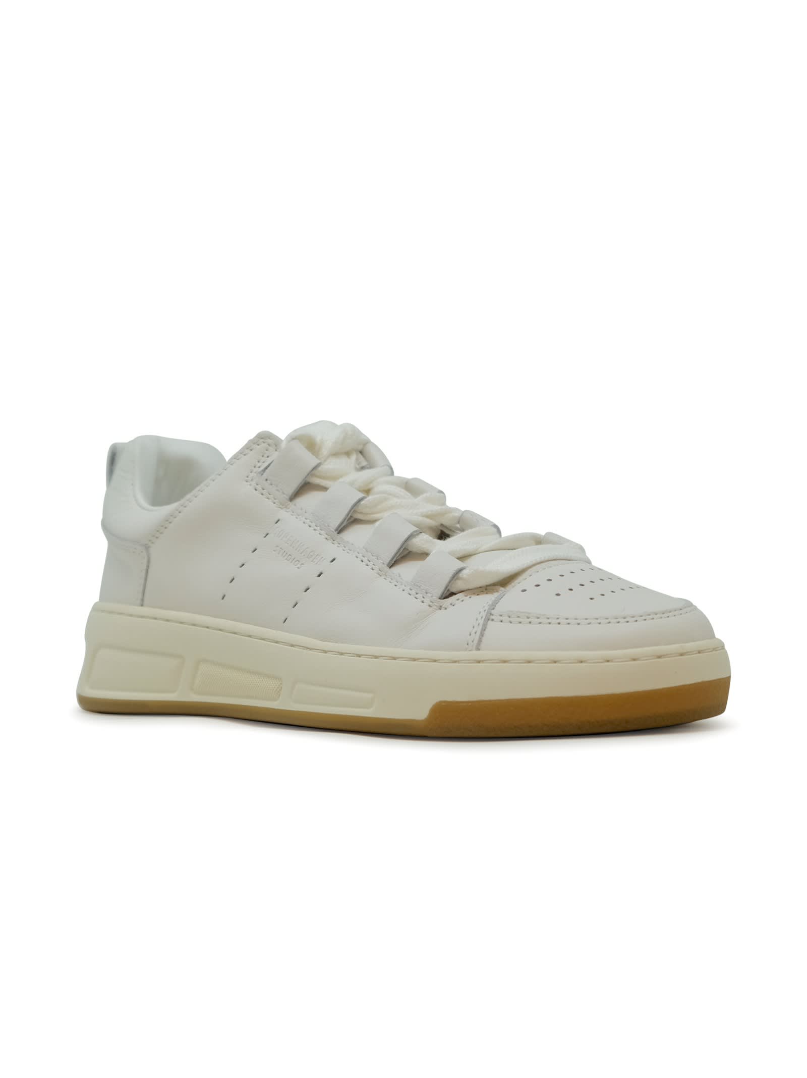 Copenhagen White Leather Sneakers In White