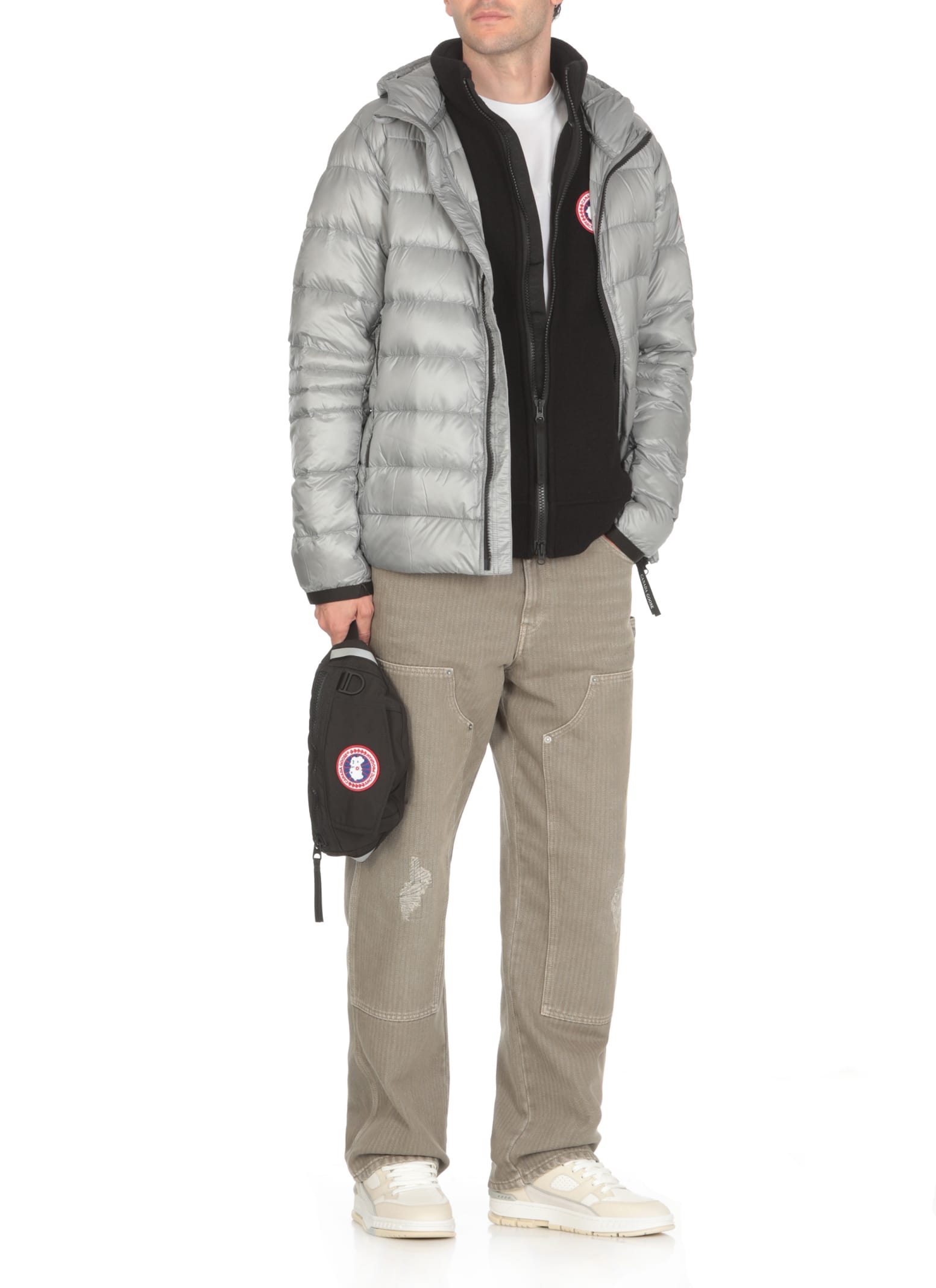 Shop Canada Goose Crofton Hoody Down Jacket In Grey