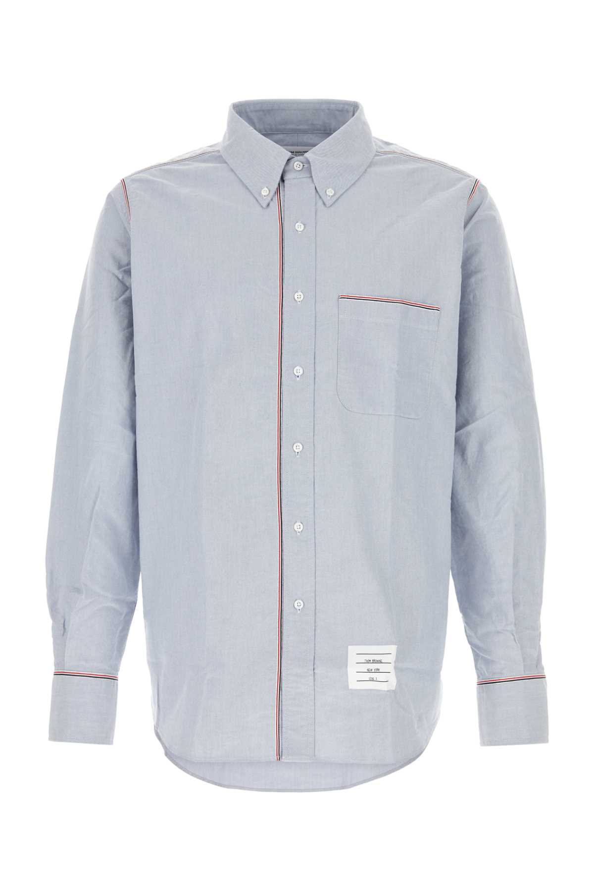 Shop Thom Browne Light Blue Oxford Shirt In Lightblue