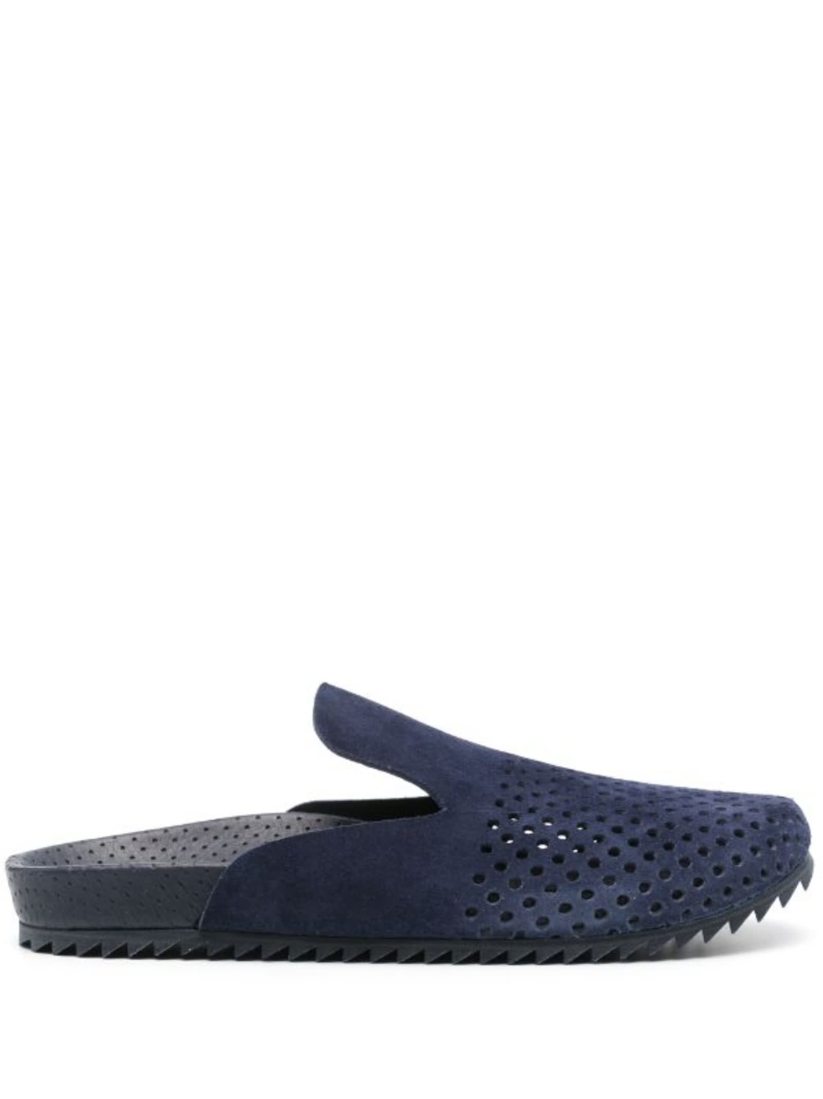 Shop Pedro Garcia Casual Suede Slippers In Blue