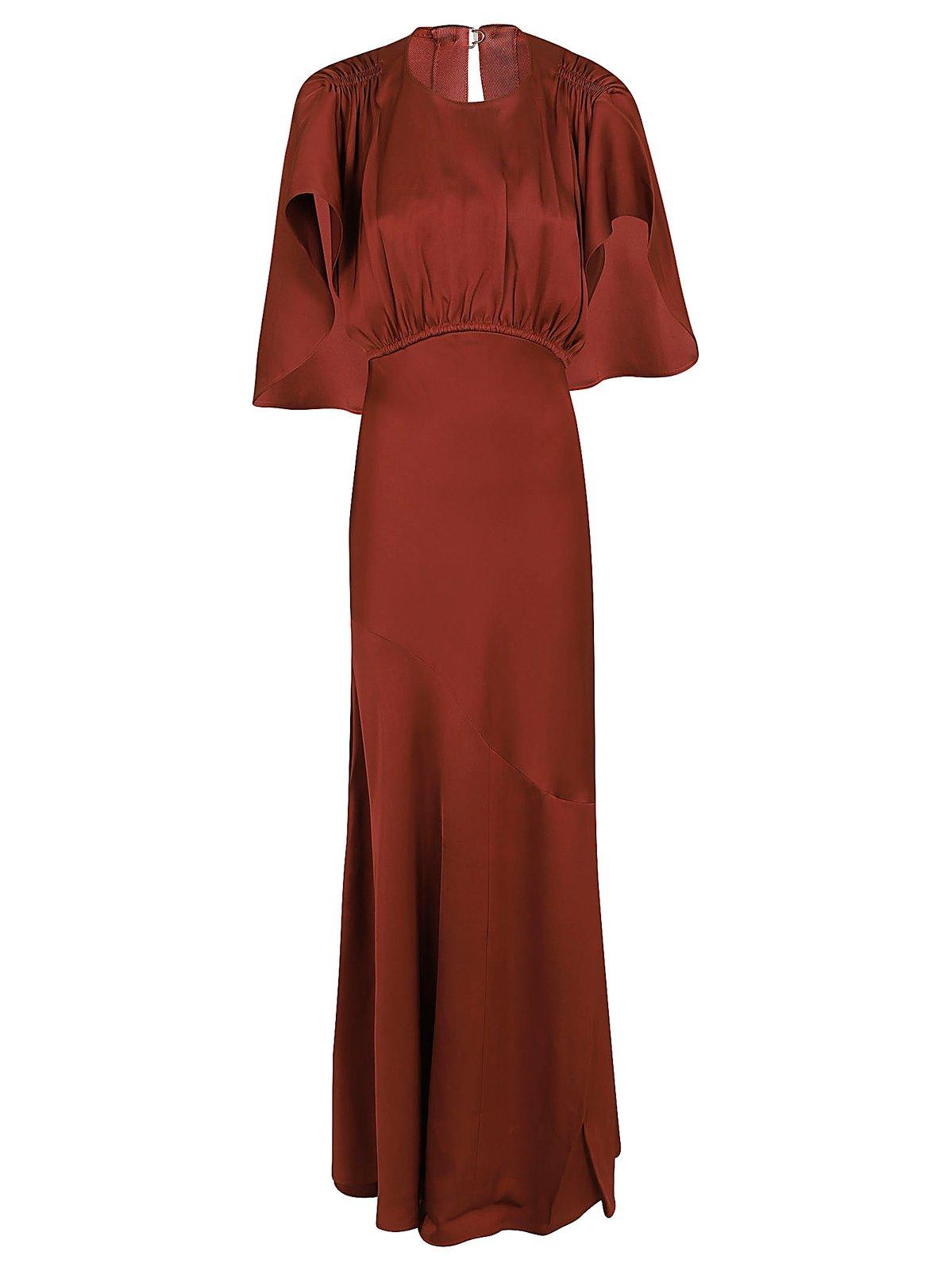 Shop Zimmermann Cape-insert Maxi Satin Dress In Red