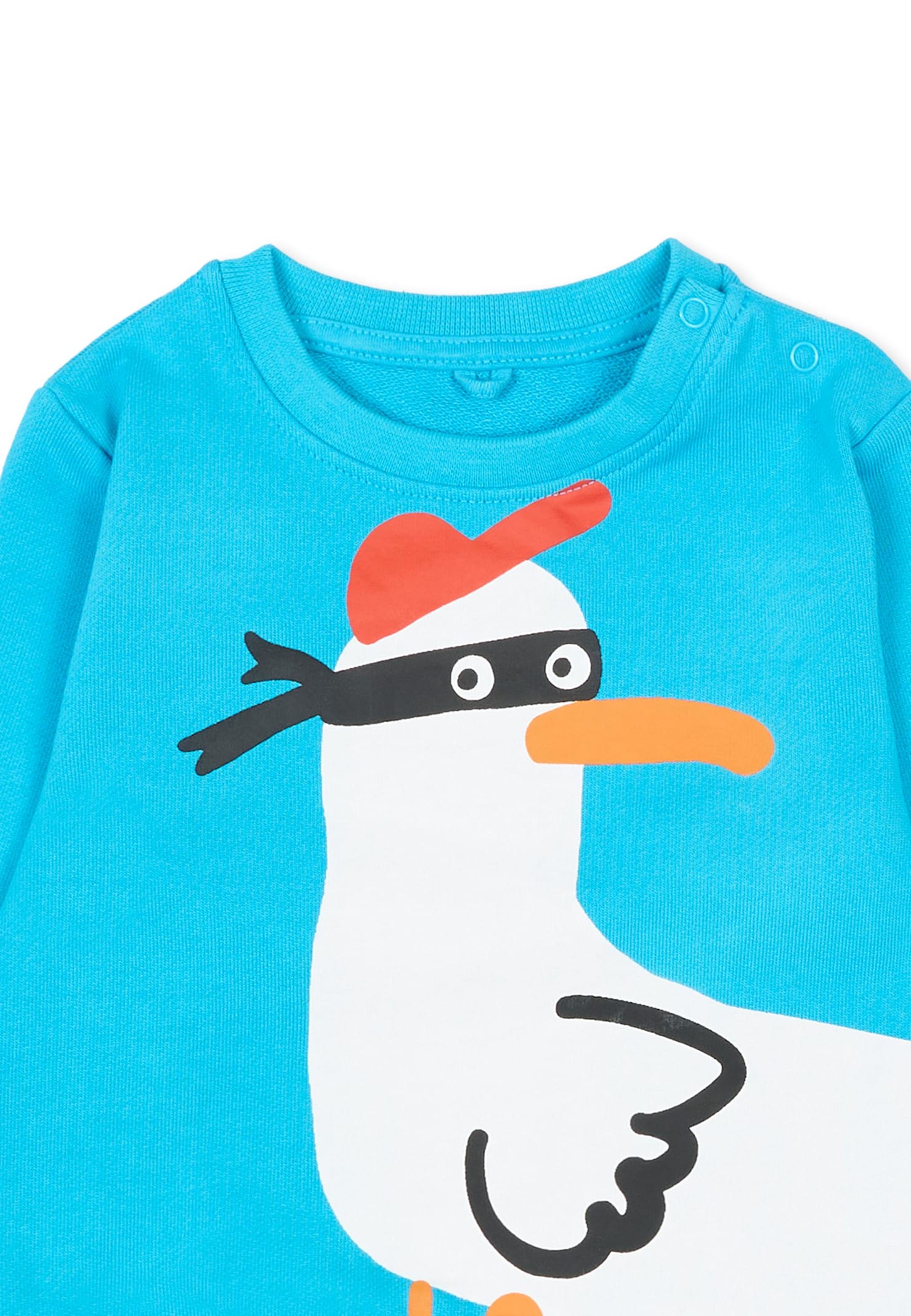 Stella Mccartney Blue Sweatshirt With Seagull For Baby Boy In Blue