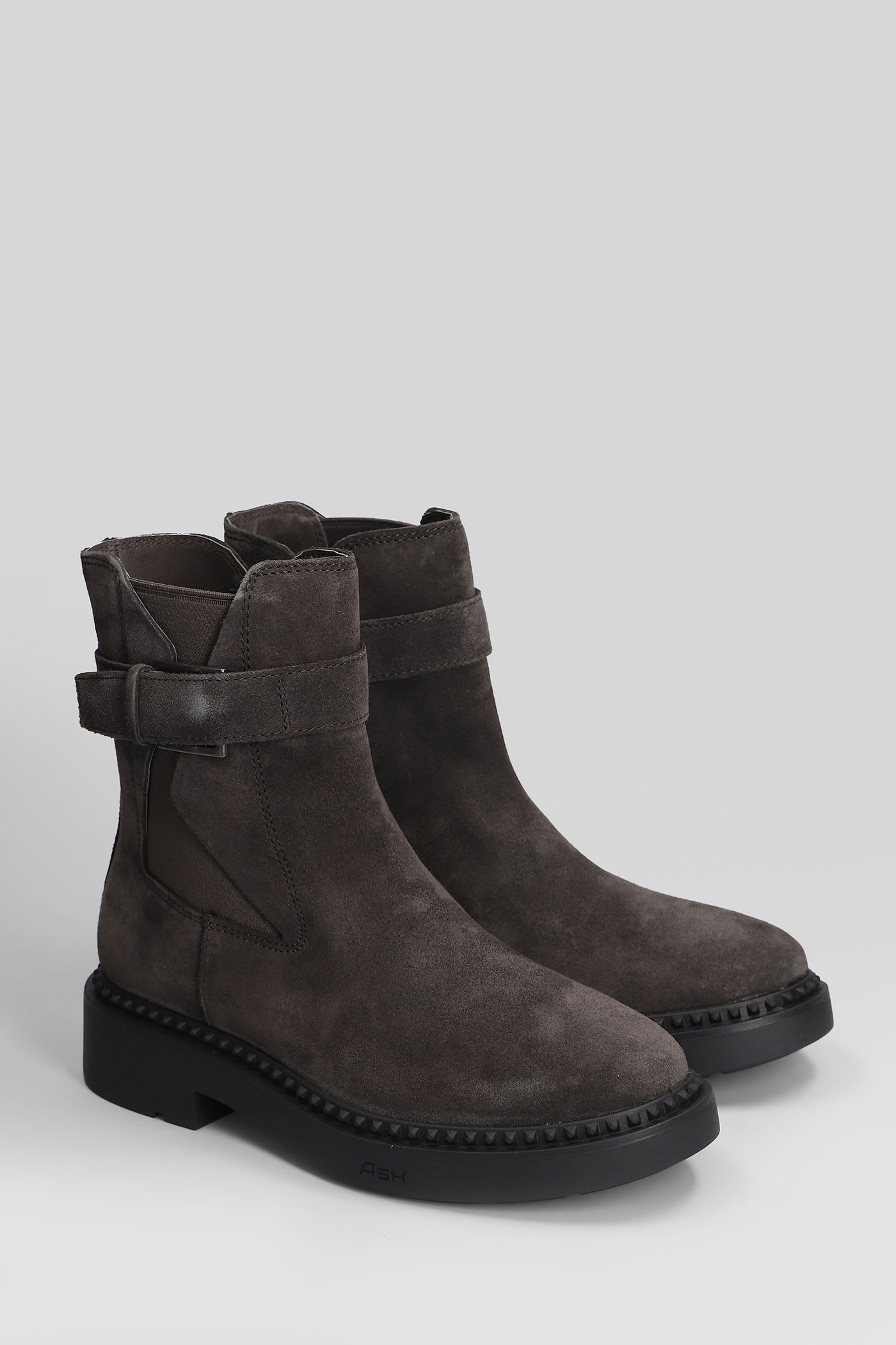 Ash Margot High Heels Ankle Boots In Brown Suede In Brown
