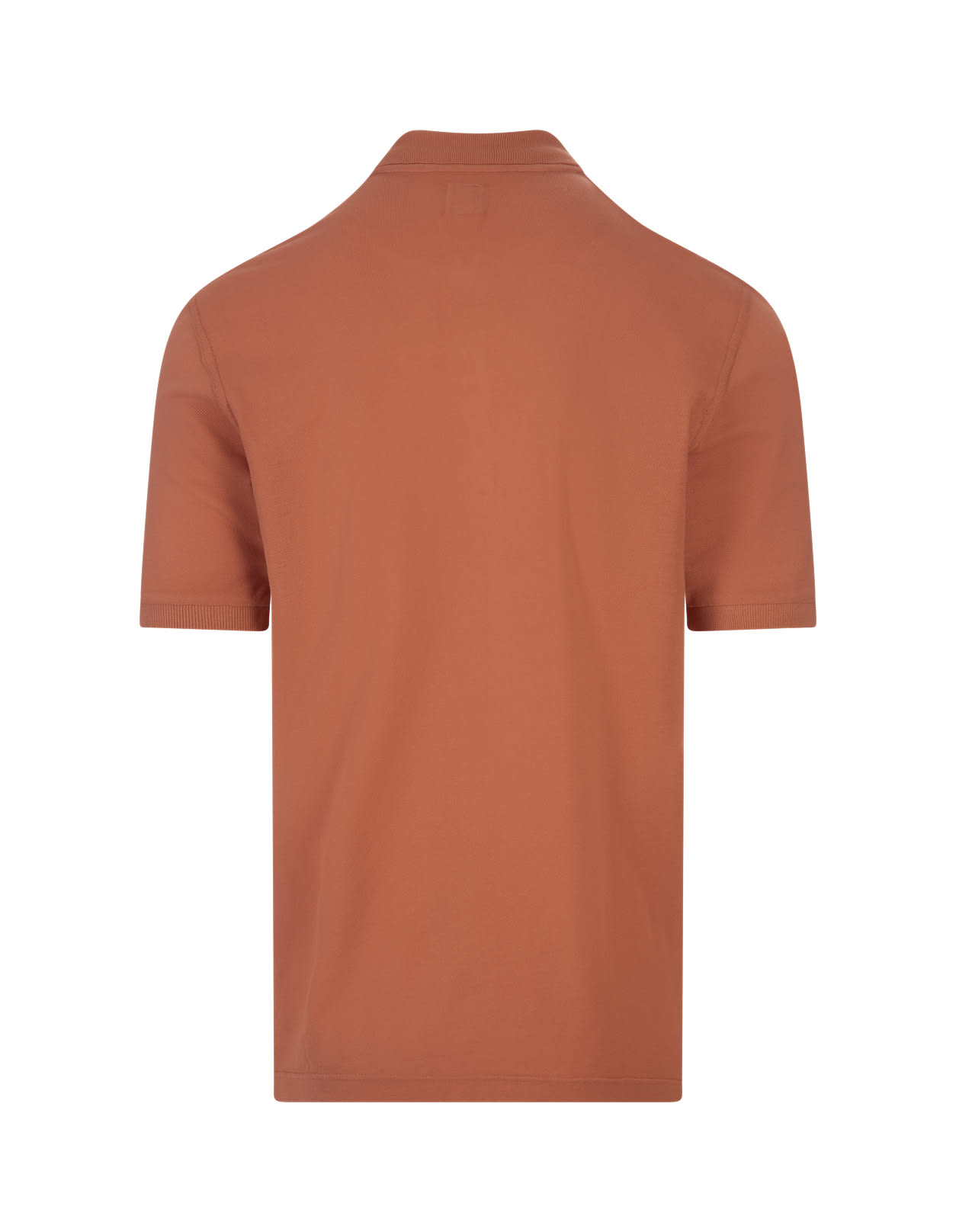 Shop Fedeli Burnt Land Light Cotton Piquet Polo Shirt In Orange