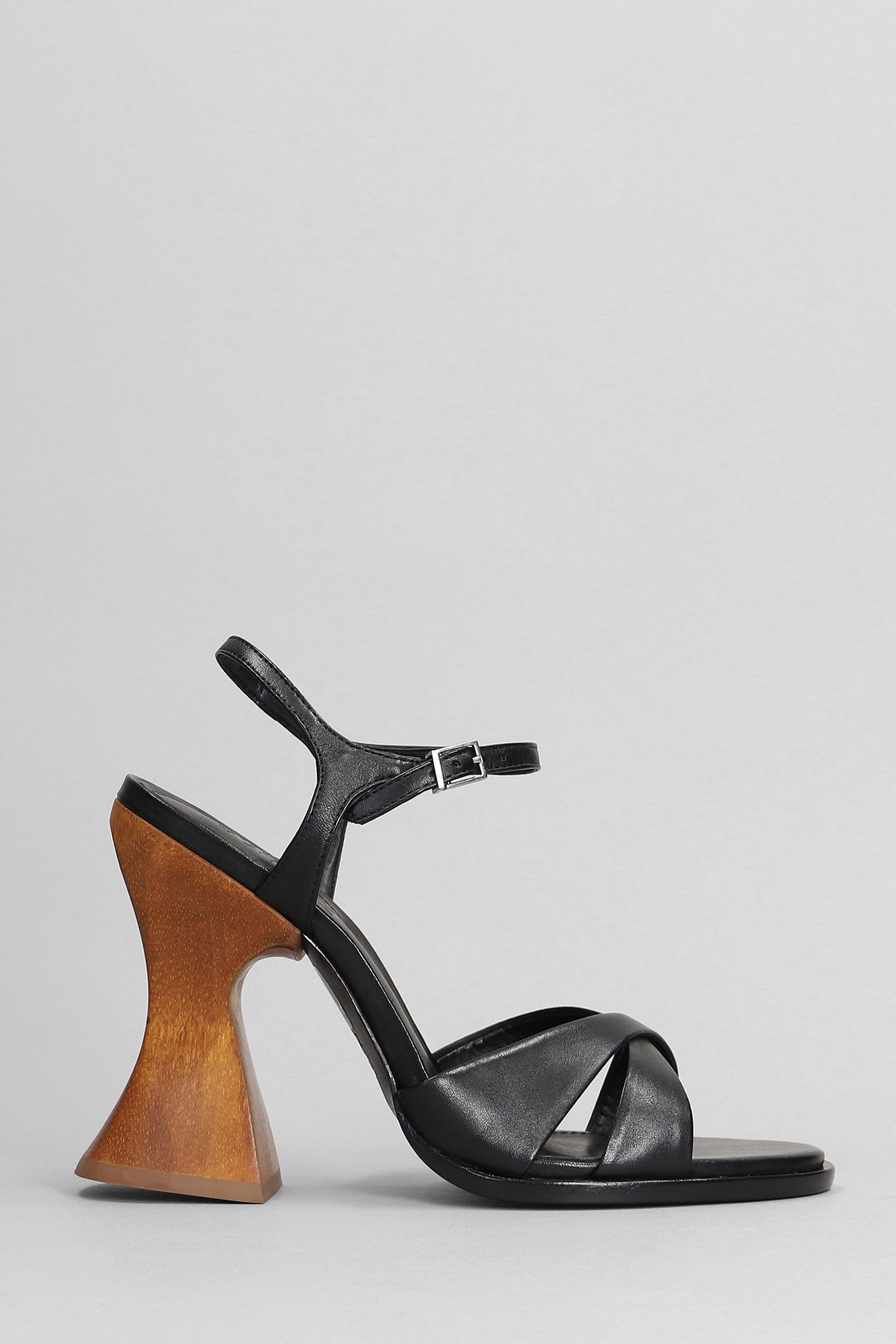Shop Schutz Hilda Curve Sandals In Black Leather