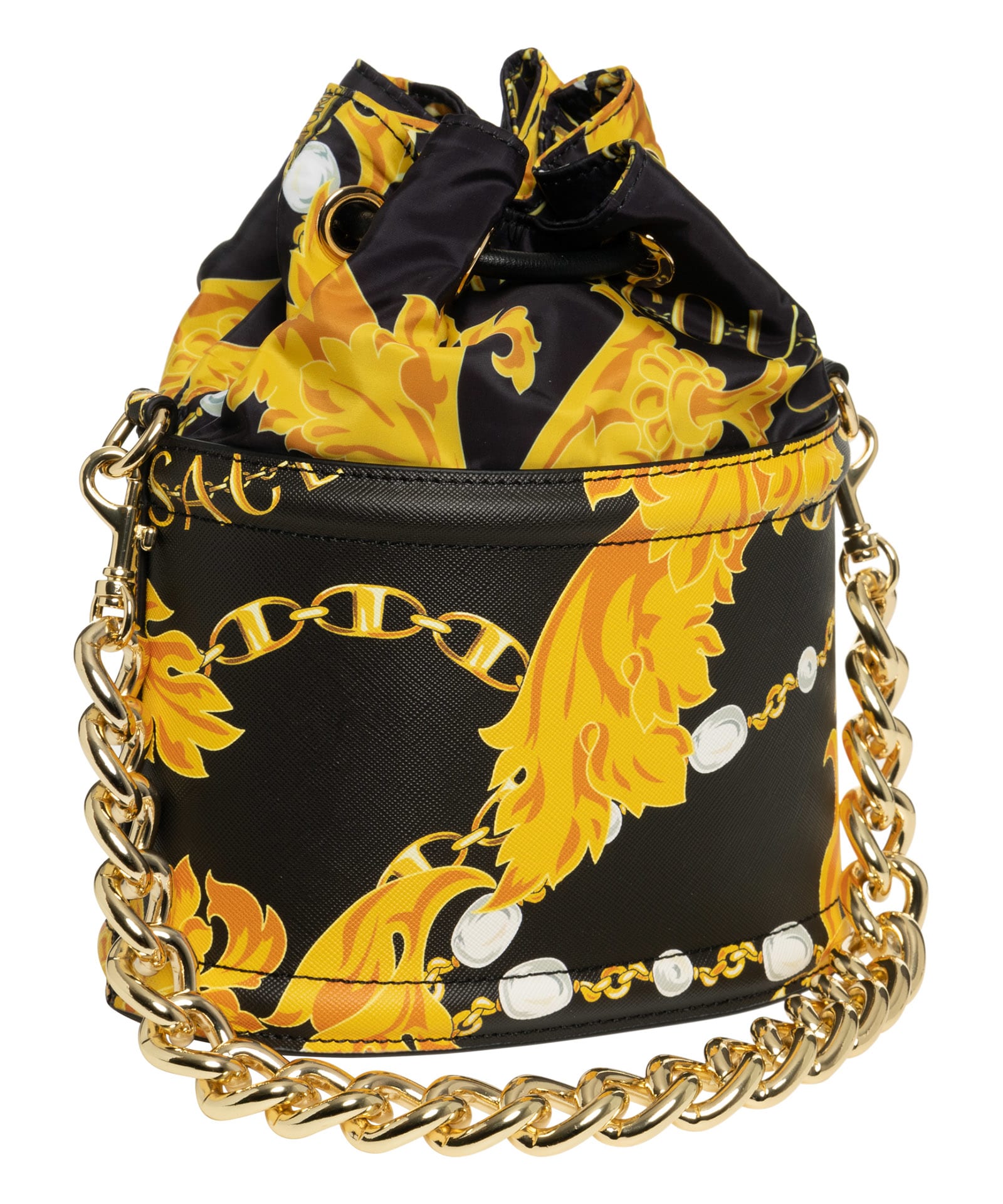 Shop Versace Jeans Couture Chain Couture Bucket Bag In Black