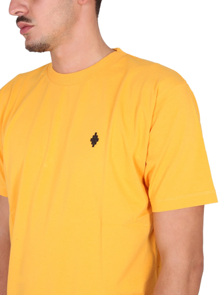 Shop Marcelo Burlon County Of Milan Crewneck T-shirt In Yellow