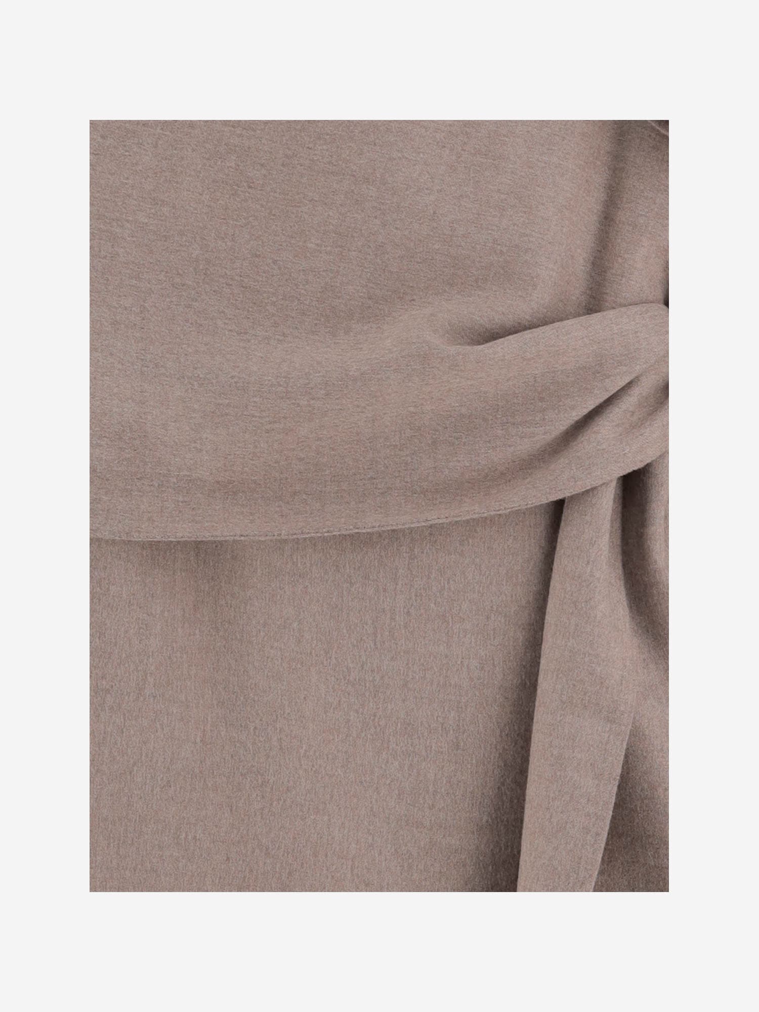 Carven Crossover Wool Skirt With Knot In Brown