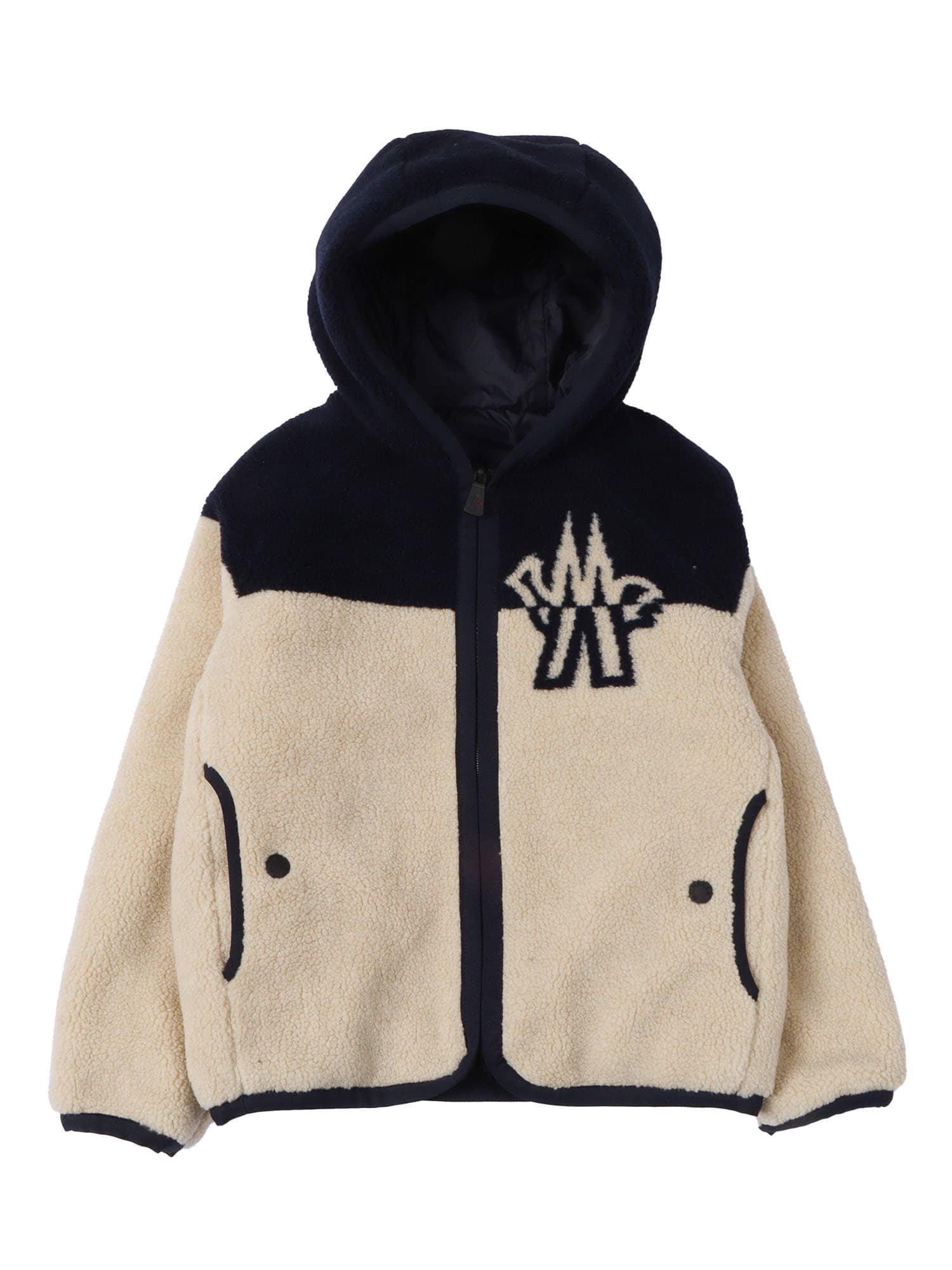 Moncler Zip Up Cardigan In Neutral
