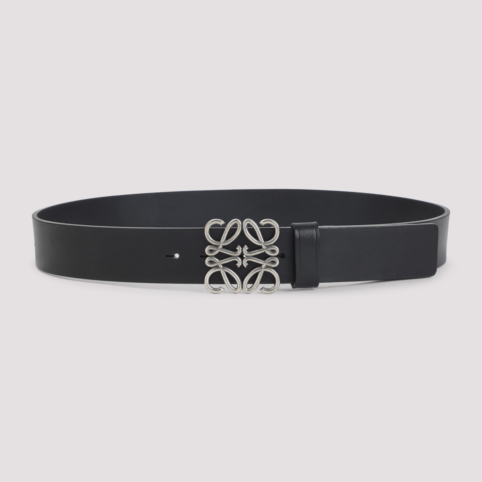 Loewe Chunky Anagram 4cm Adjustable Calf Skin Belt Loop In Gray