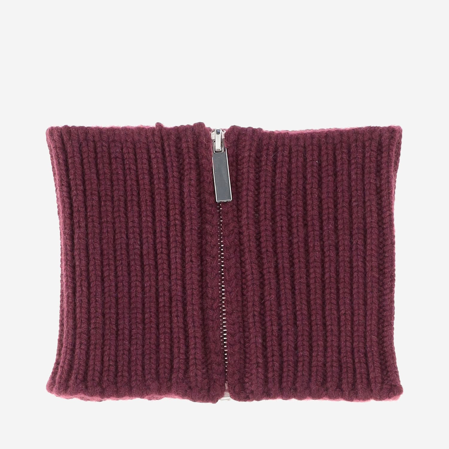 Sa Su Phi Cashmere Knit Cashmere Collar Scarf In Burgundy